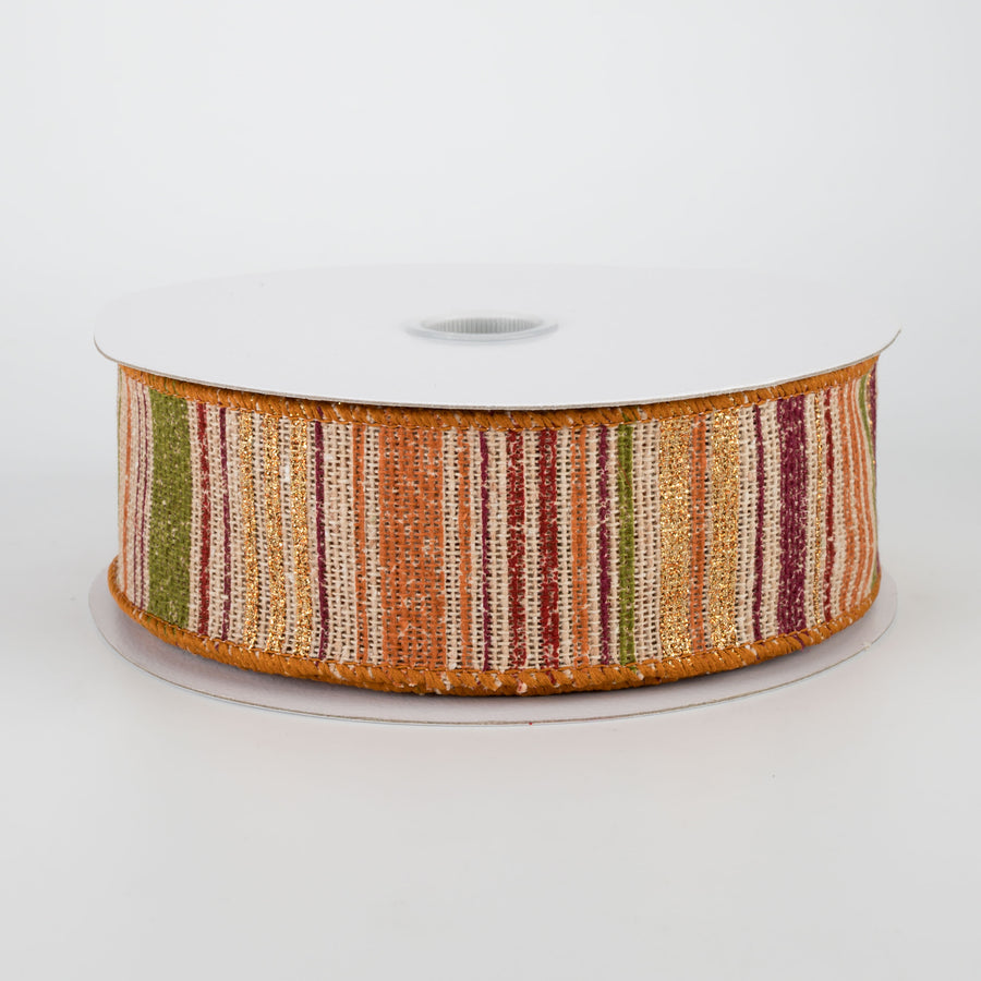 1.5" Fall Textured Gradient Stripe Ribbon (10 Yards)