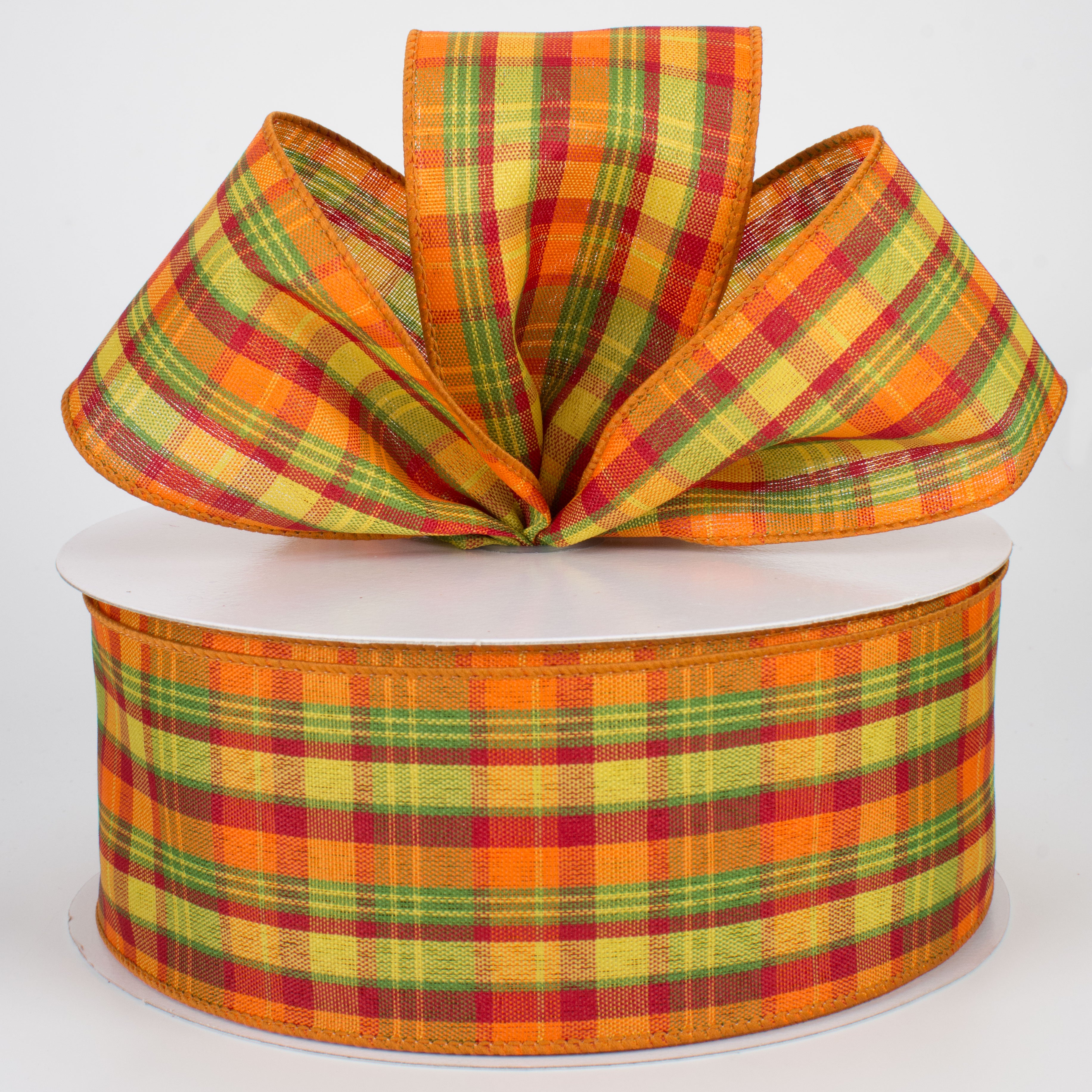 2.5" Fall Value Plaid Ribbon (50 Yards) Lifestyle Photo