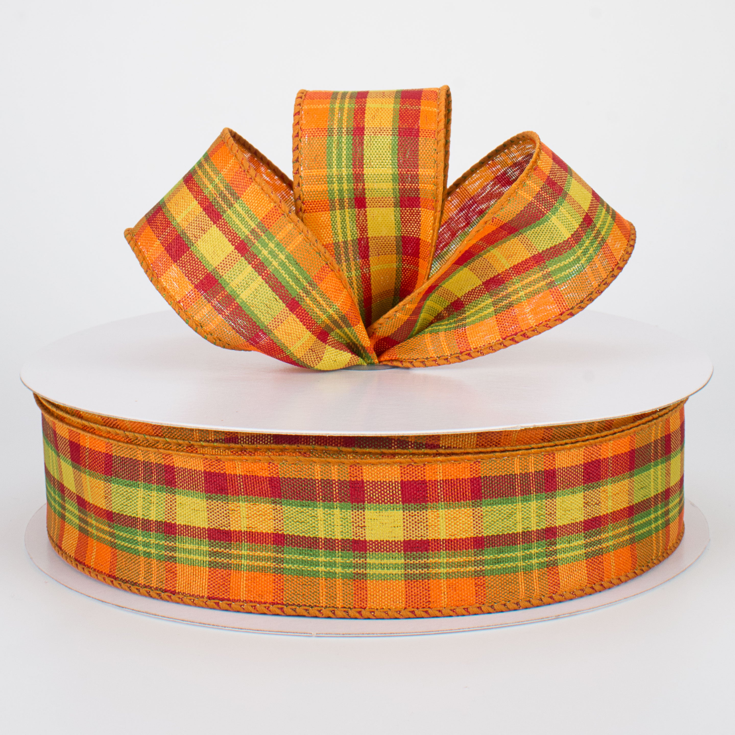1.5" Fall Value Plaid Ribbon (50 Yards) Lifestyle Photo