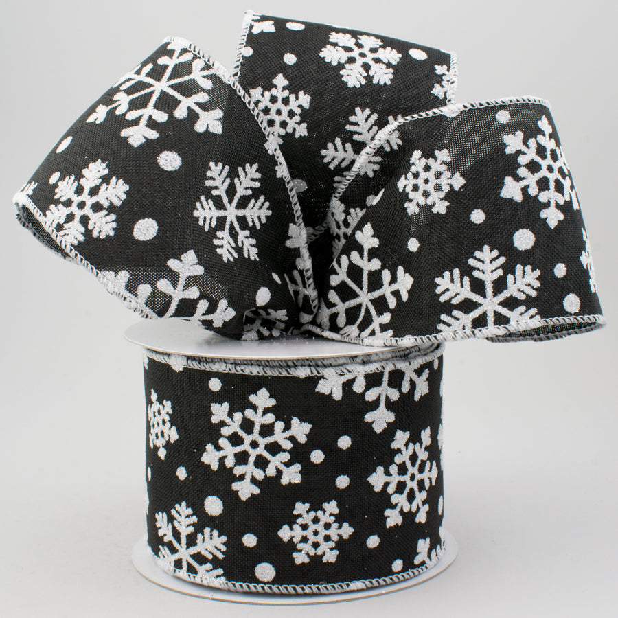 2.5" Falling Snow Ribbon: Black (10 Yards) Lifestyle Photo