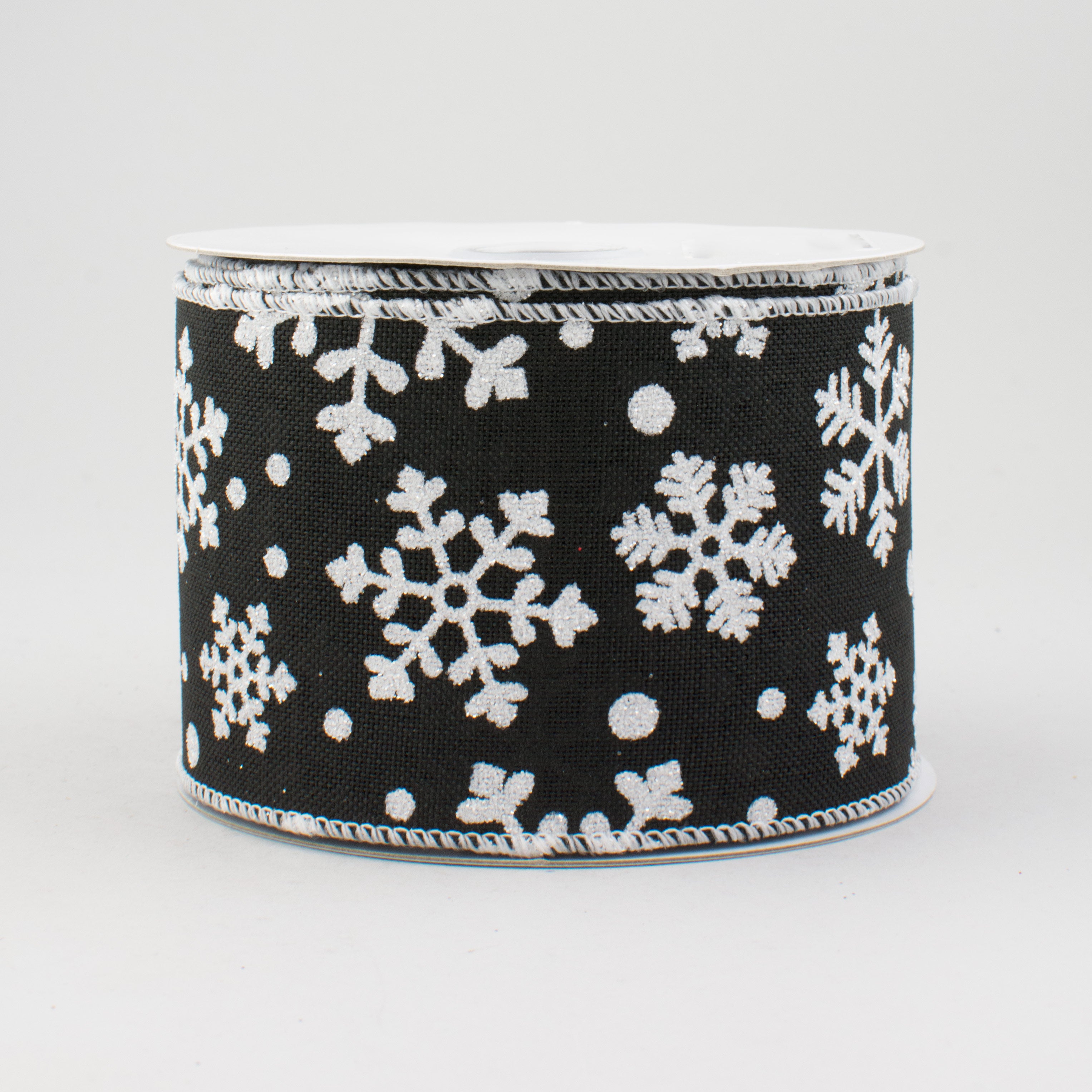 2.5" Falling Snow Ribbon: Black (10 Yards)