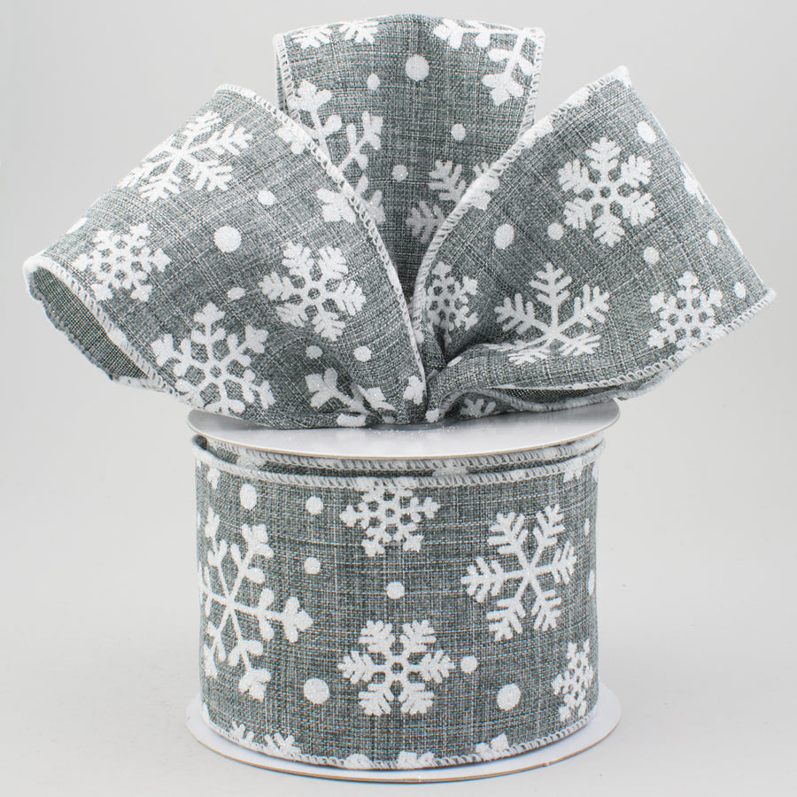 2.5" Falling Snow Ribbon: Grey (10 Yards) Lifestyle Photo