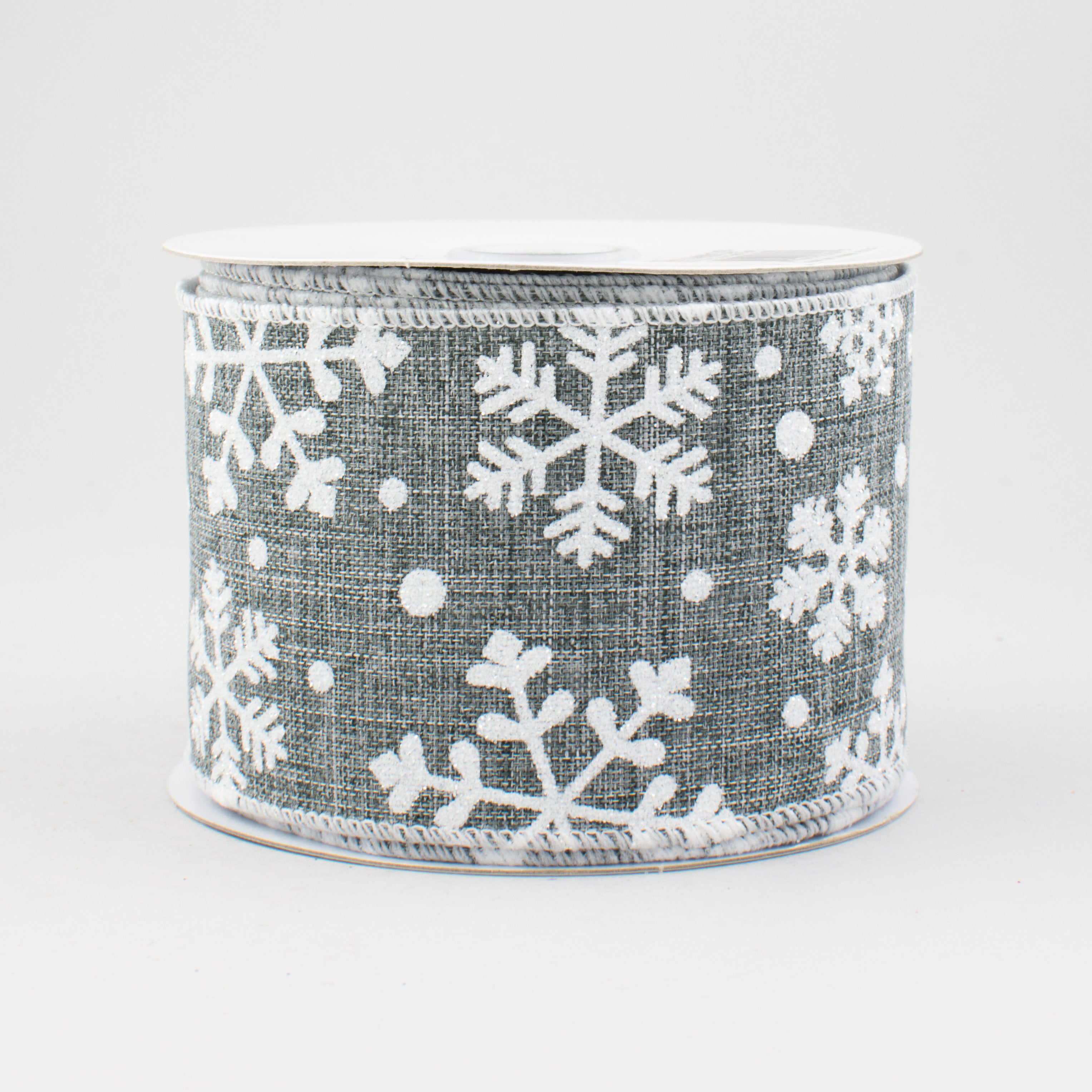2.5" Falling Snow Ribbon: Grey (10 Yards)