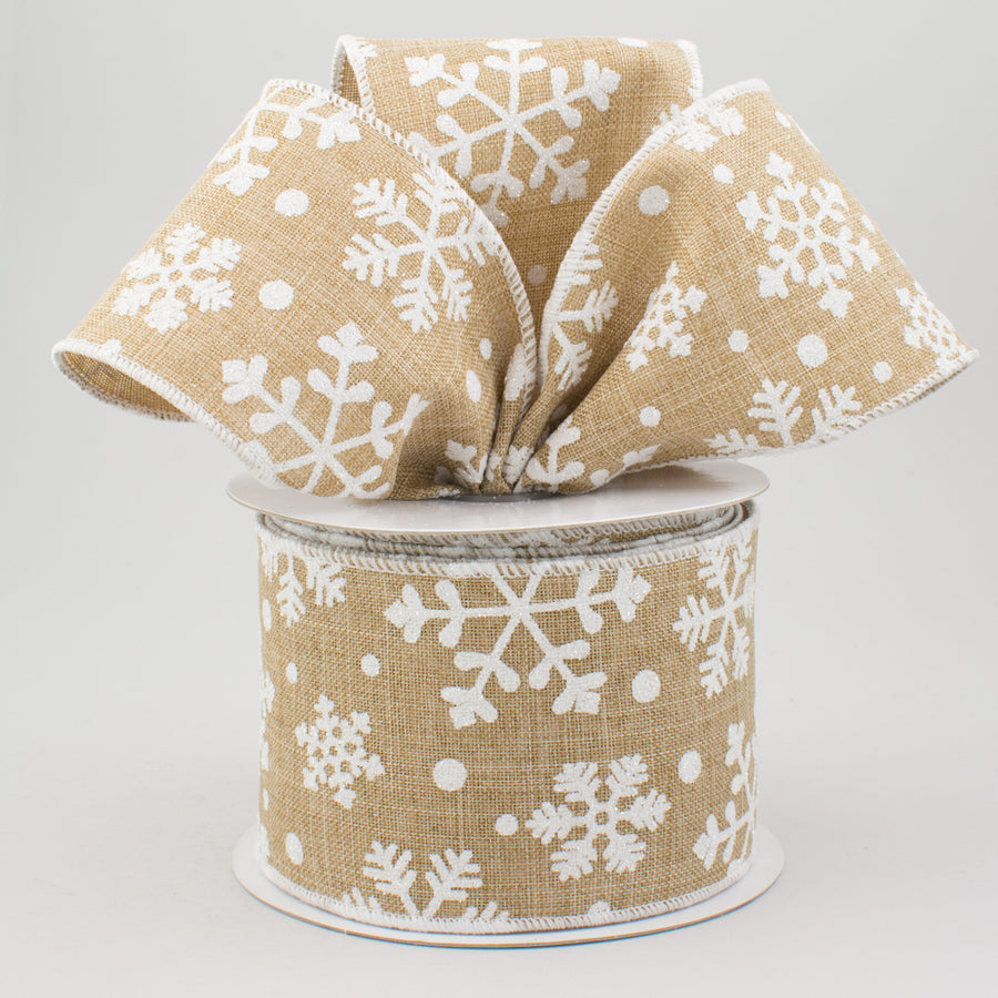 2.5" Falling Snow Ribbon: Light Beige (10 Yards) Lifestyle Photo