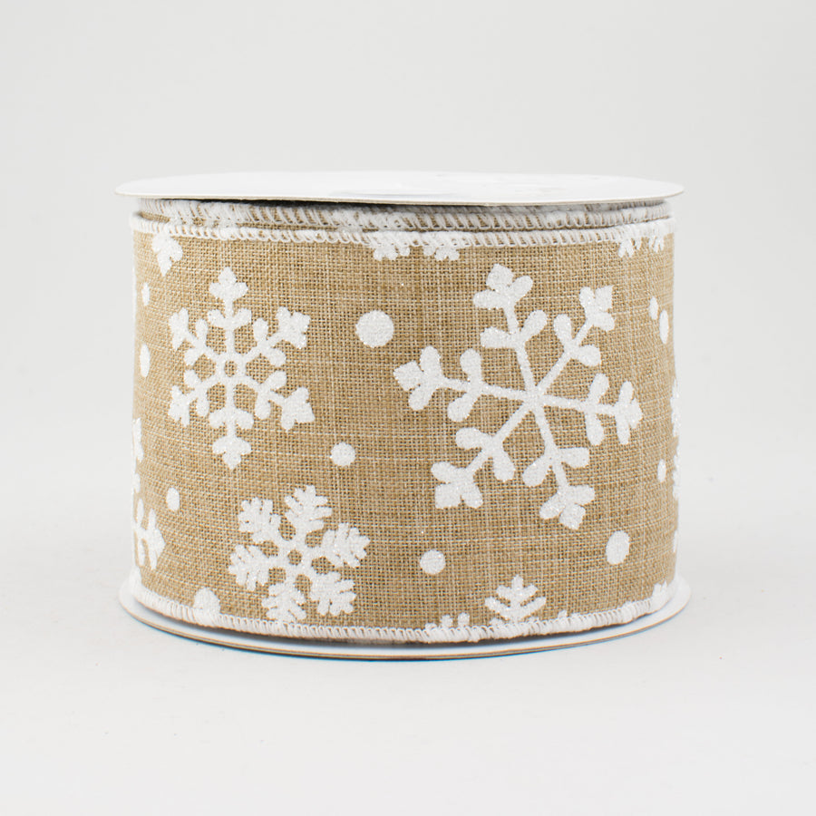 2.5" Falling Snow Ribbon: Light Beige (10 Yards)