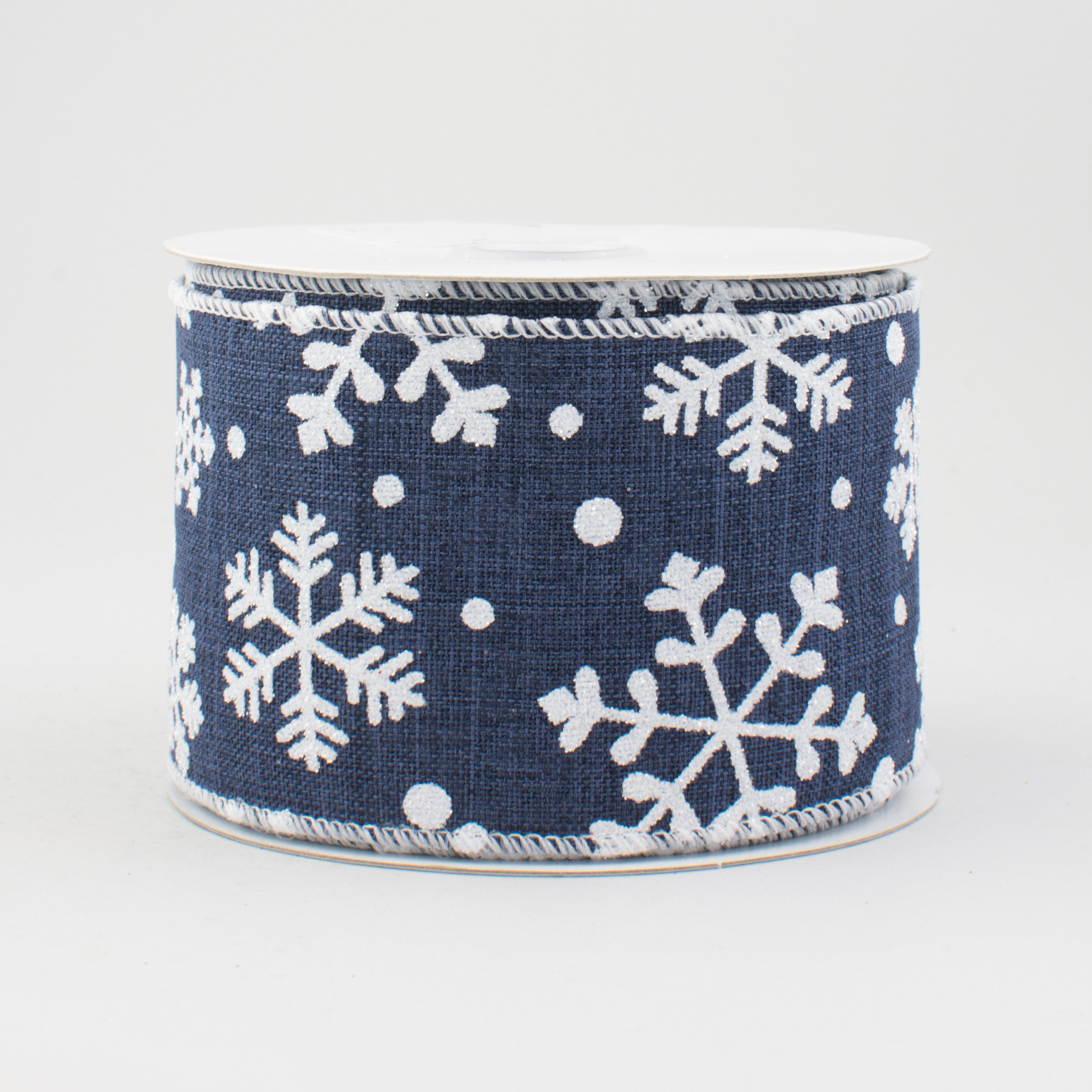 2.5" Falling Snow Ribbon: Navy Blue (10 Yards)