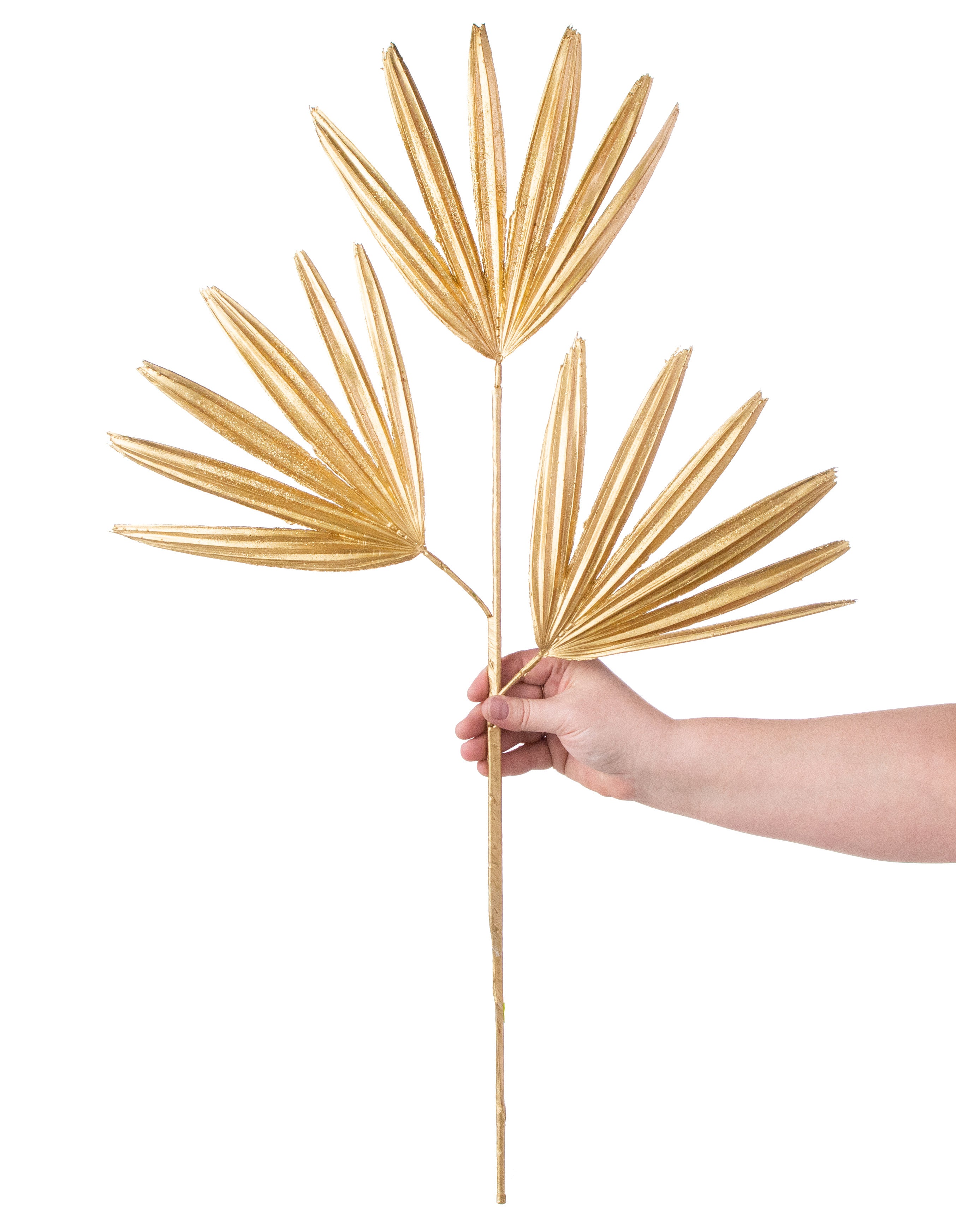 30" Fan Palm Spray: Gold detail photo 3