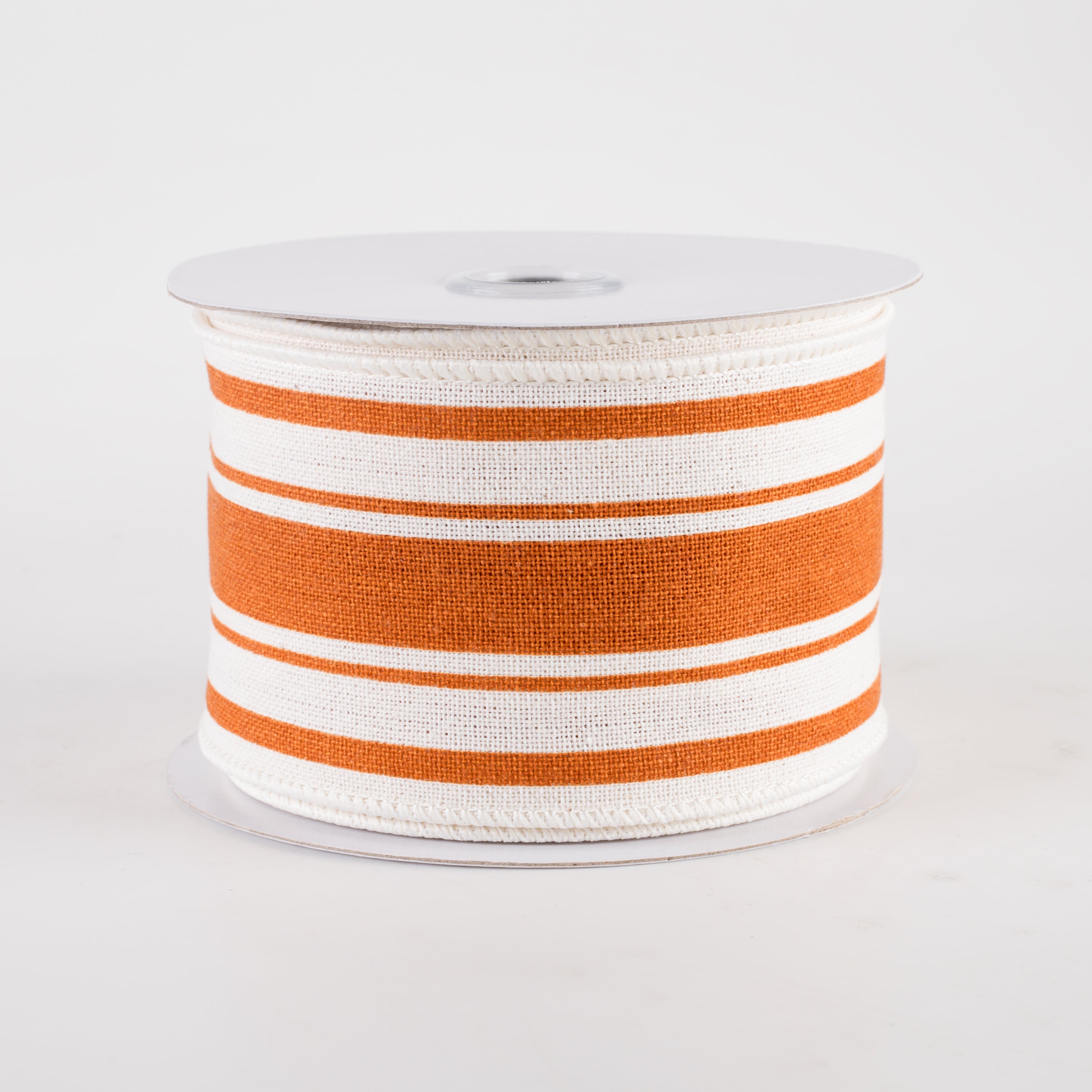 2.5" Farmhouse Stripe Ribbon: Burnt Orange & Ivory (10 Yards)