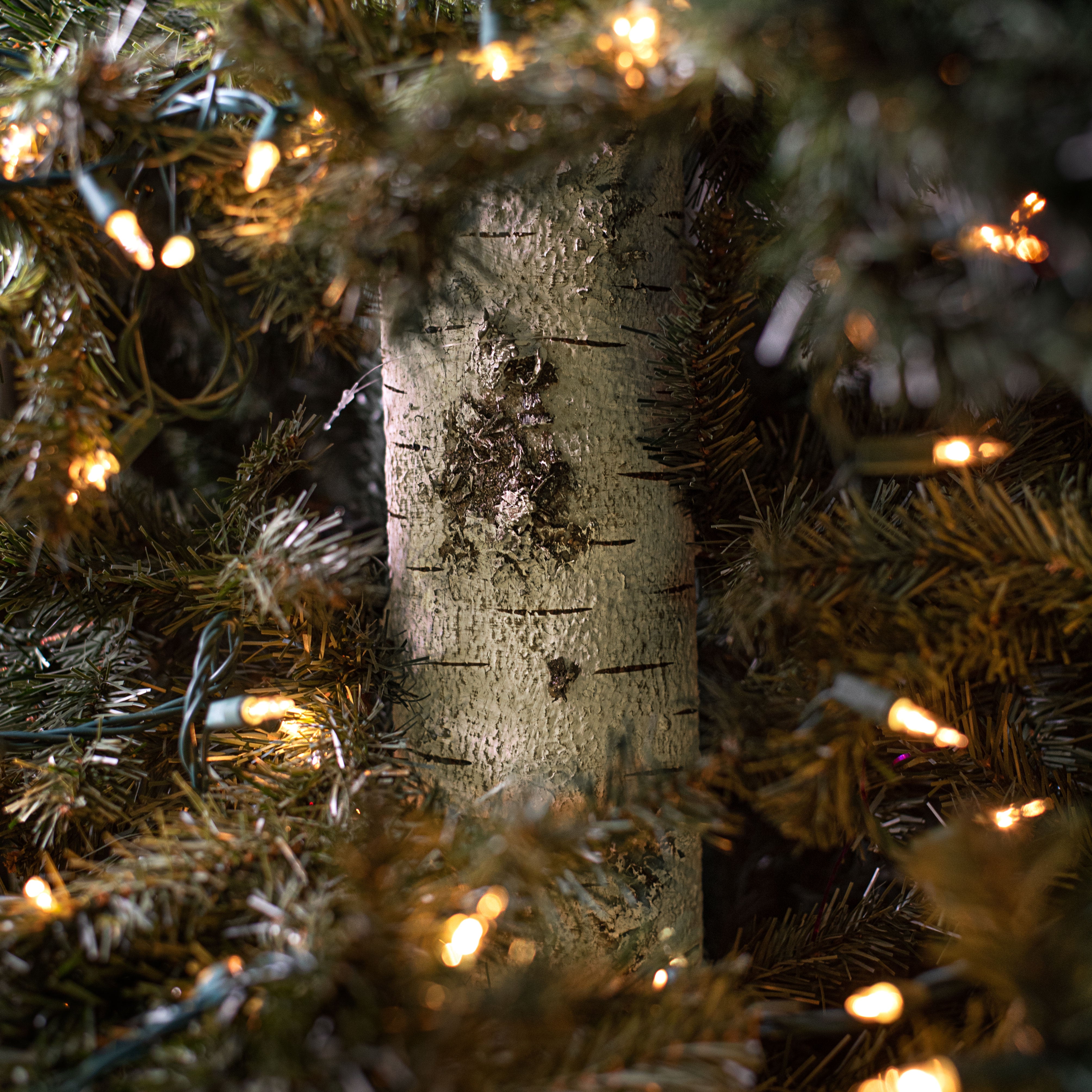 12" Faux Birch Log Lifestyle Photo