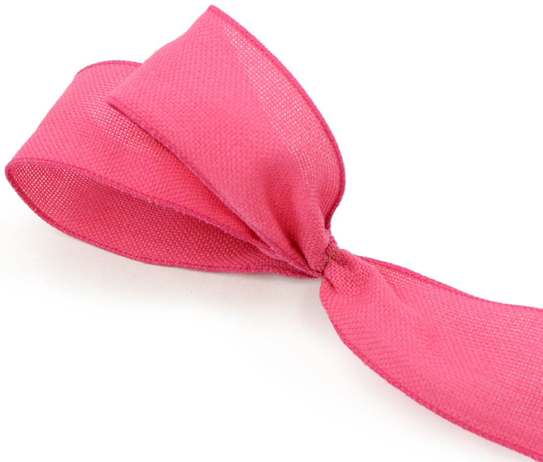 2.5" Faux Burlap: Dark Pink (25 Yards) detail photo 3