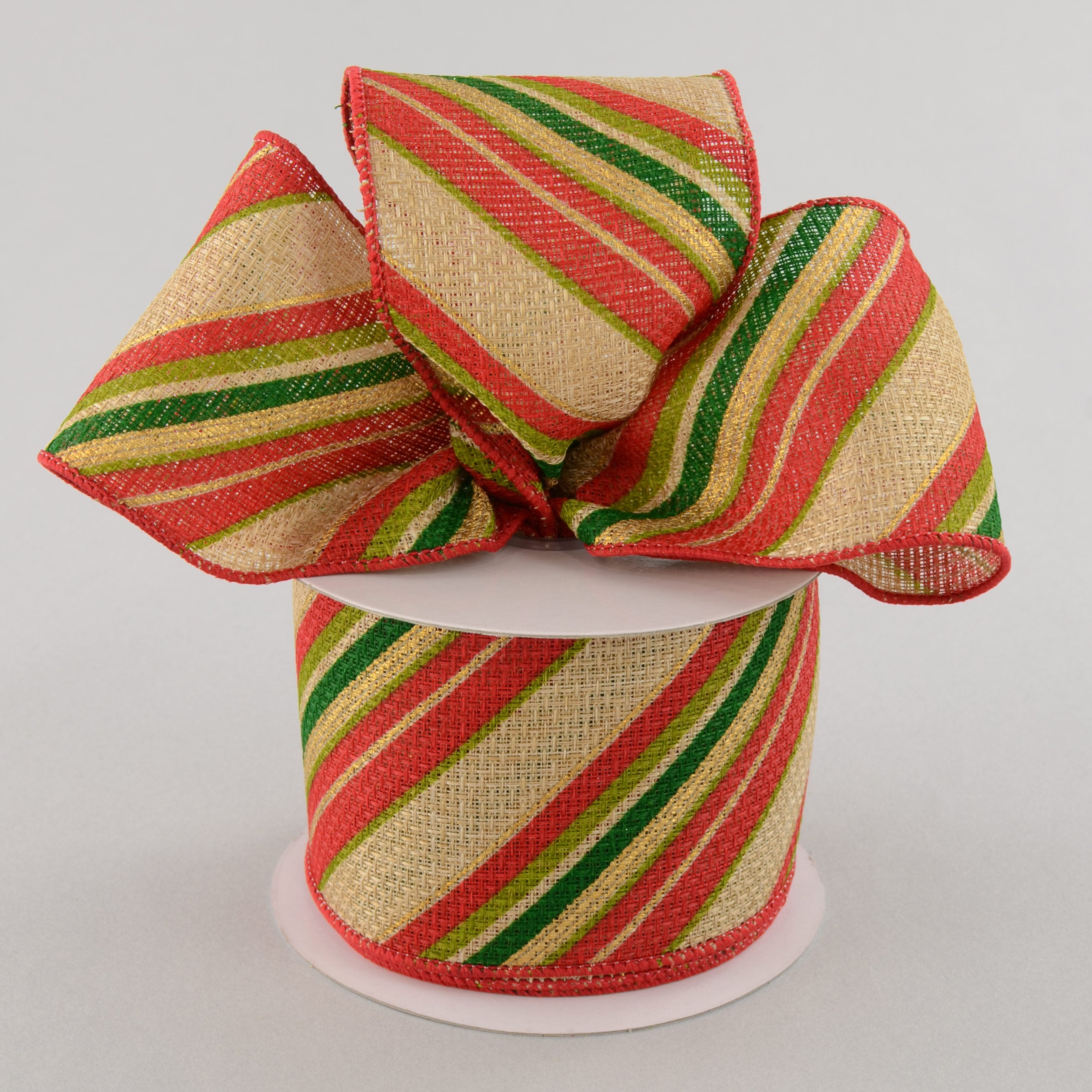 2.5" Faux Burlap Holiday Stripe (10 Yards) Lifestyle Photo
