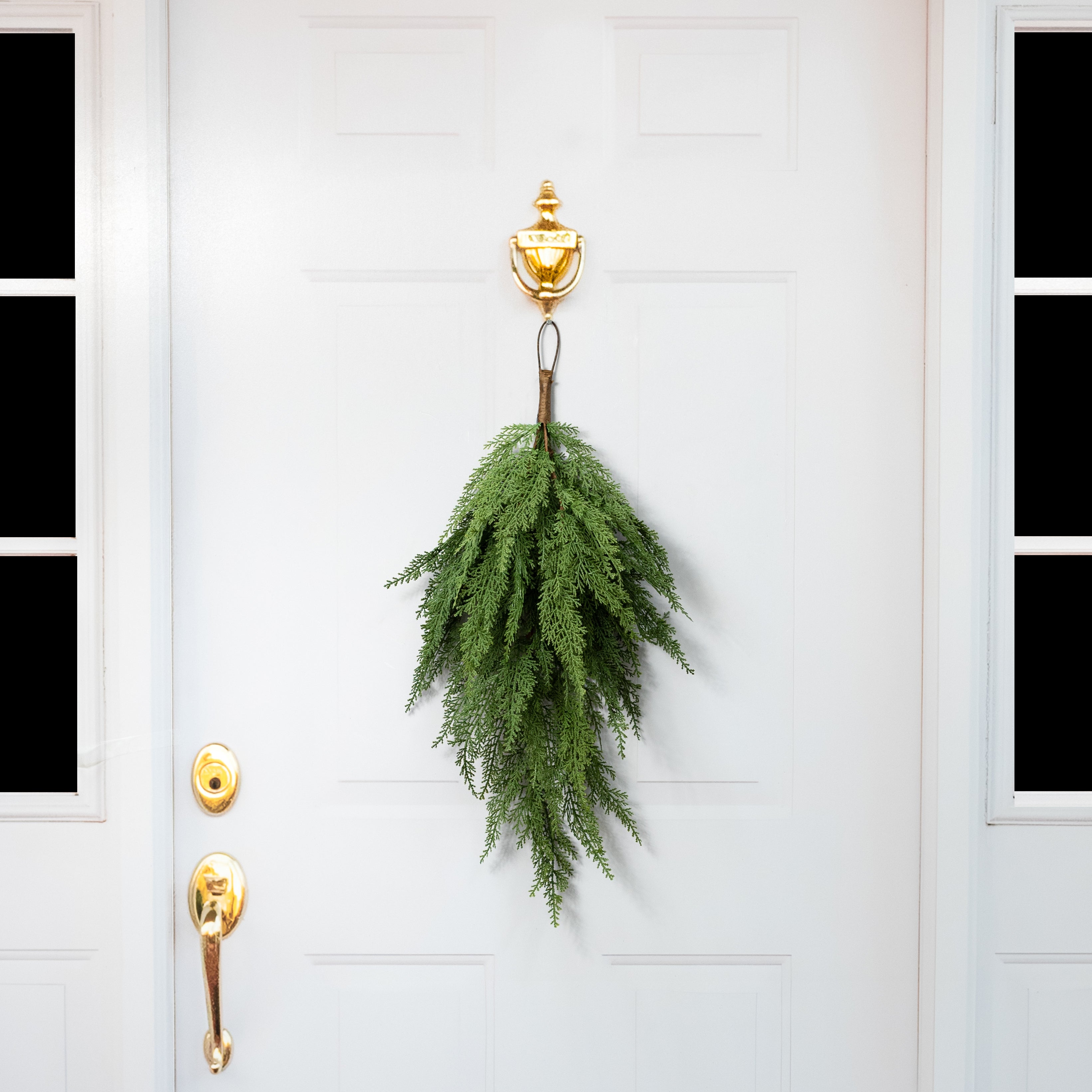 28" Faux Cedar Arborvitae Teardrop Lifestyle Photo