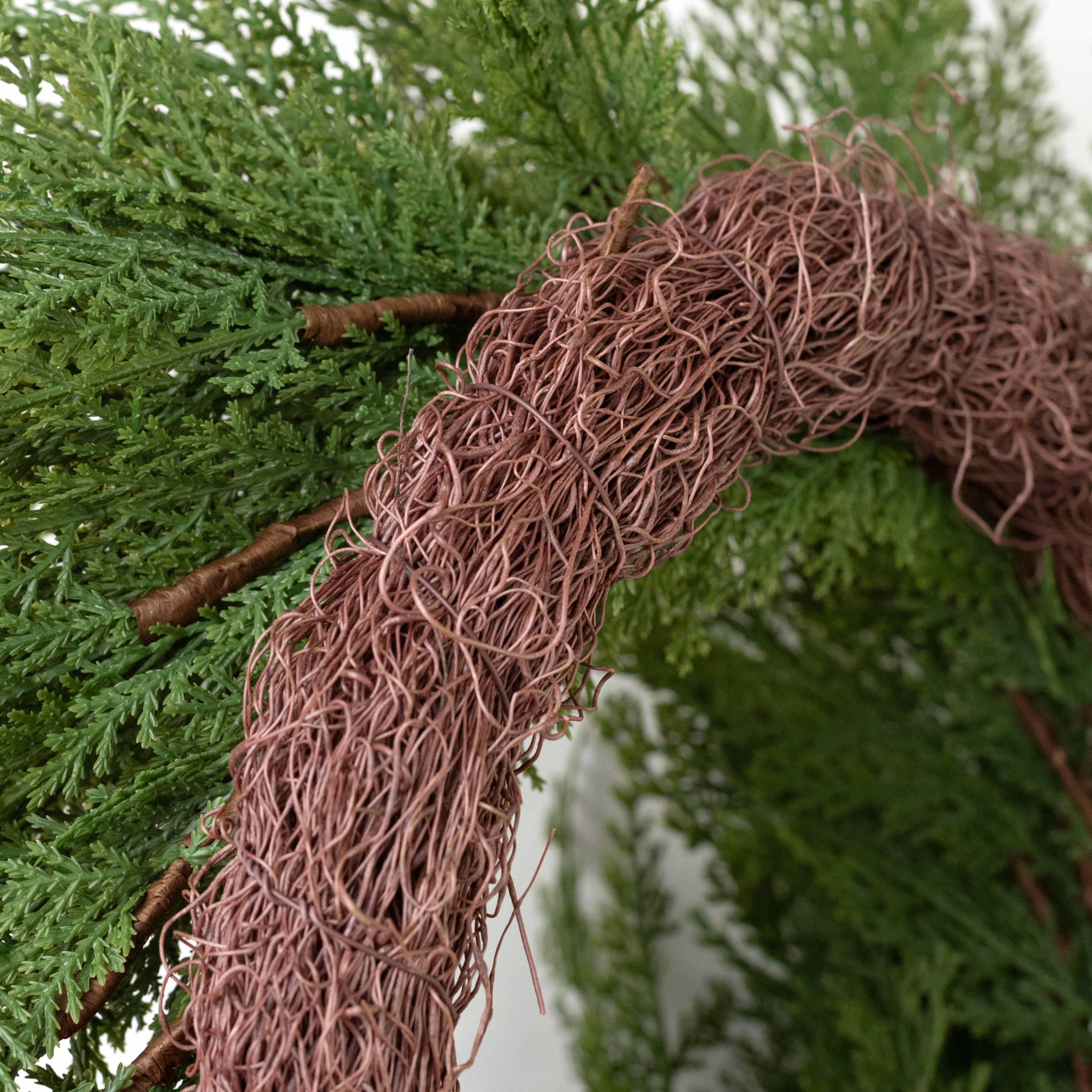 24" Faux Cedar Arborvitae Wreath detail photo 4