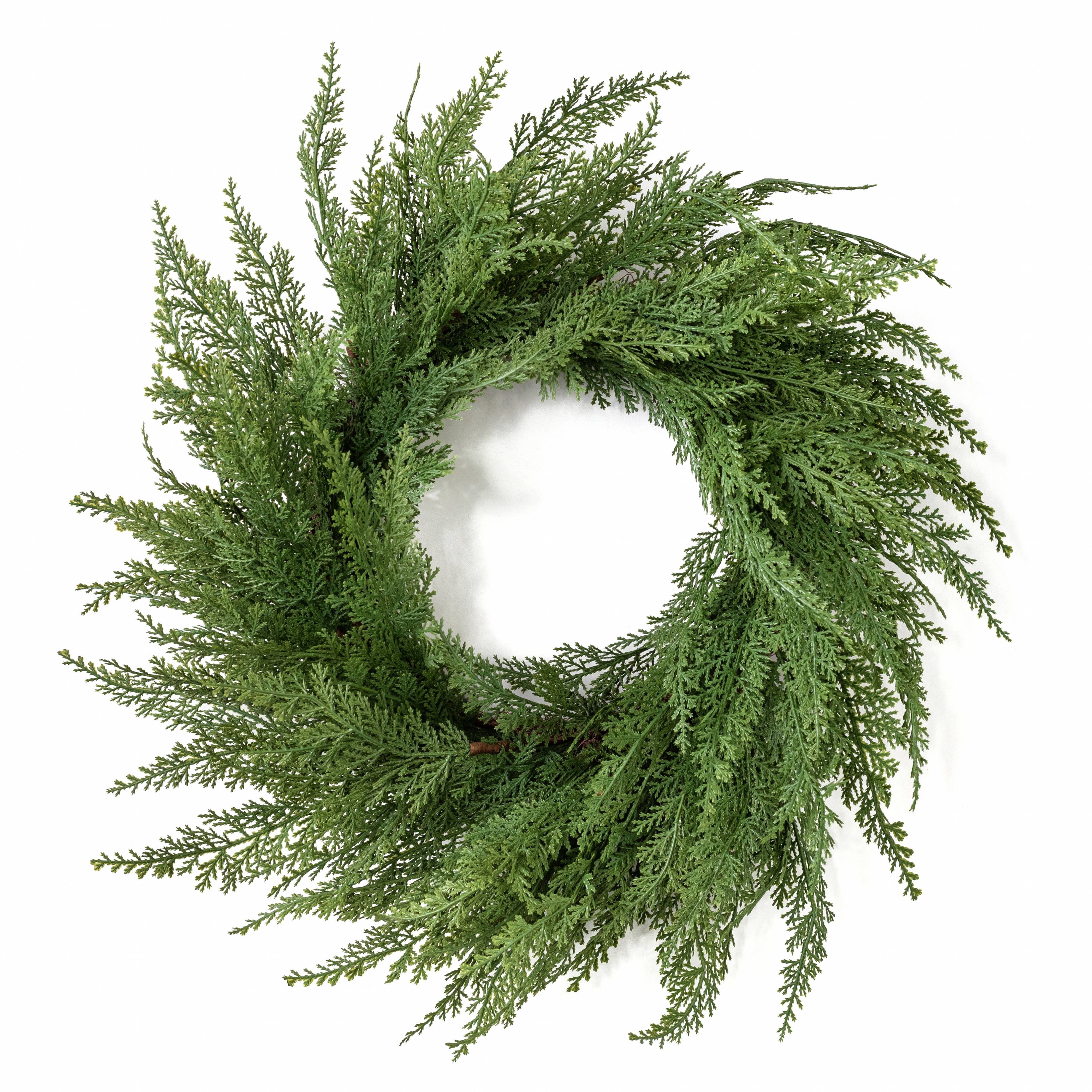 24" Faux Cedar Arborvitae Wreath Item Number: XX9436