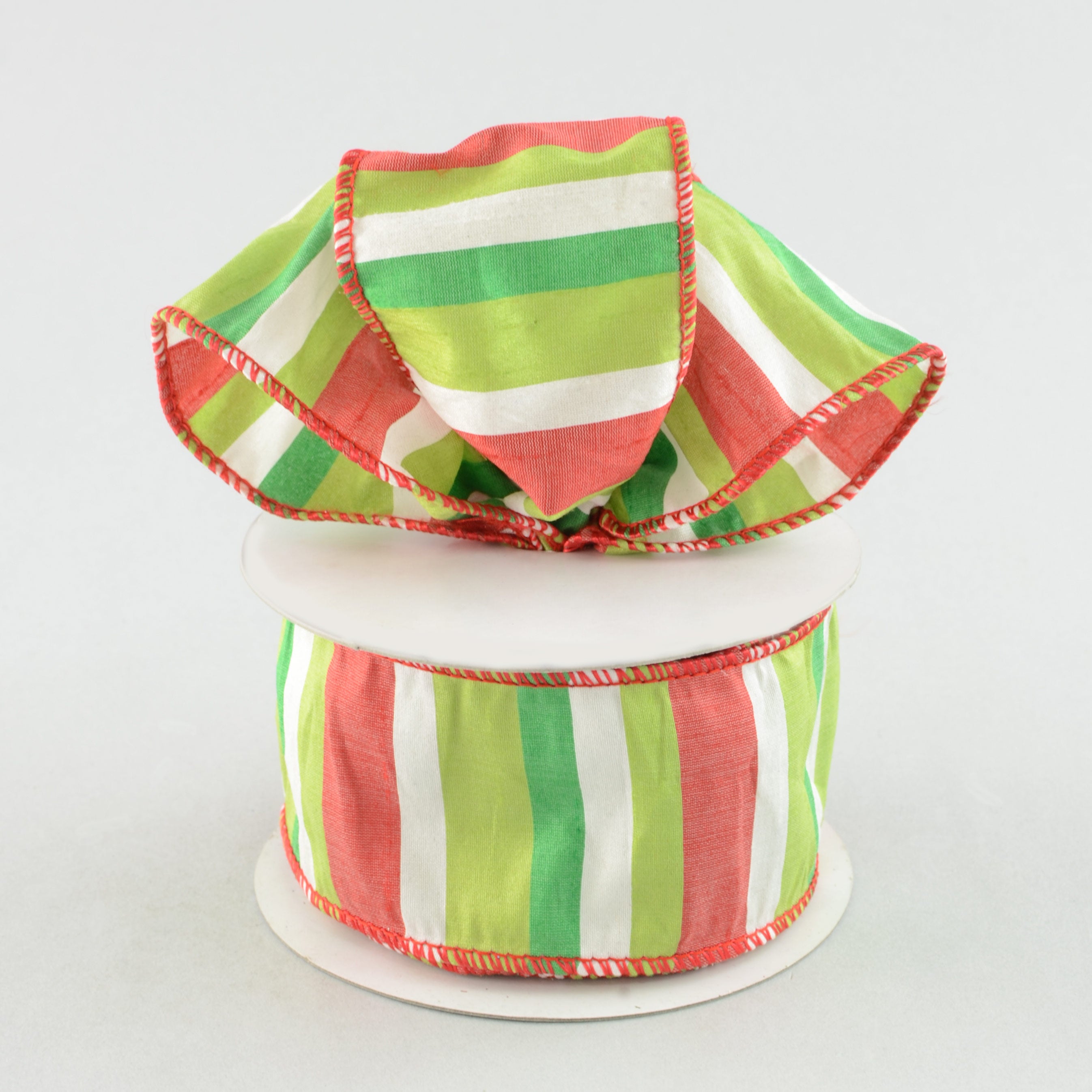 2.5" Faux Dupioni Christmas Stripe (10 Yards) Lifestyle Photo