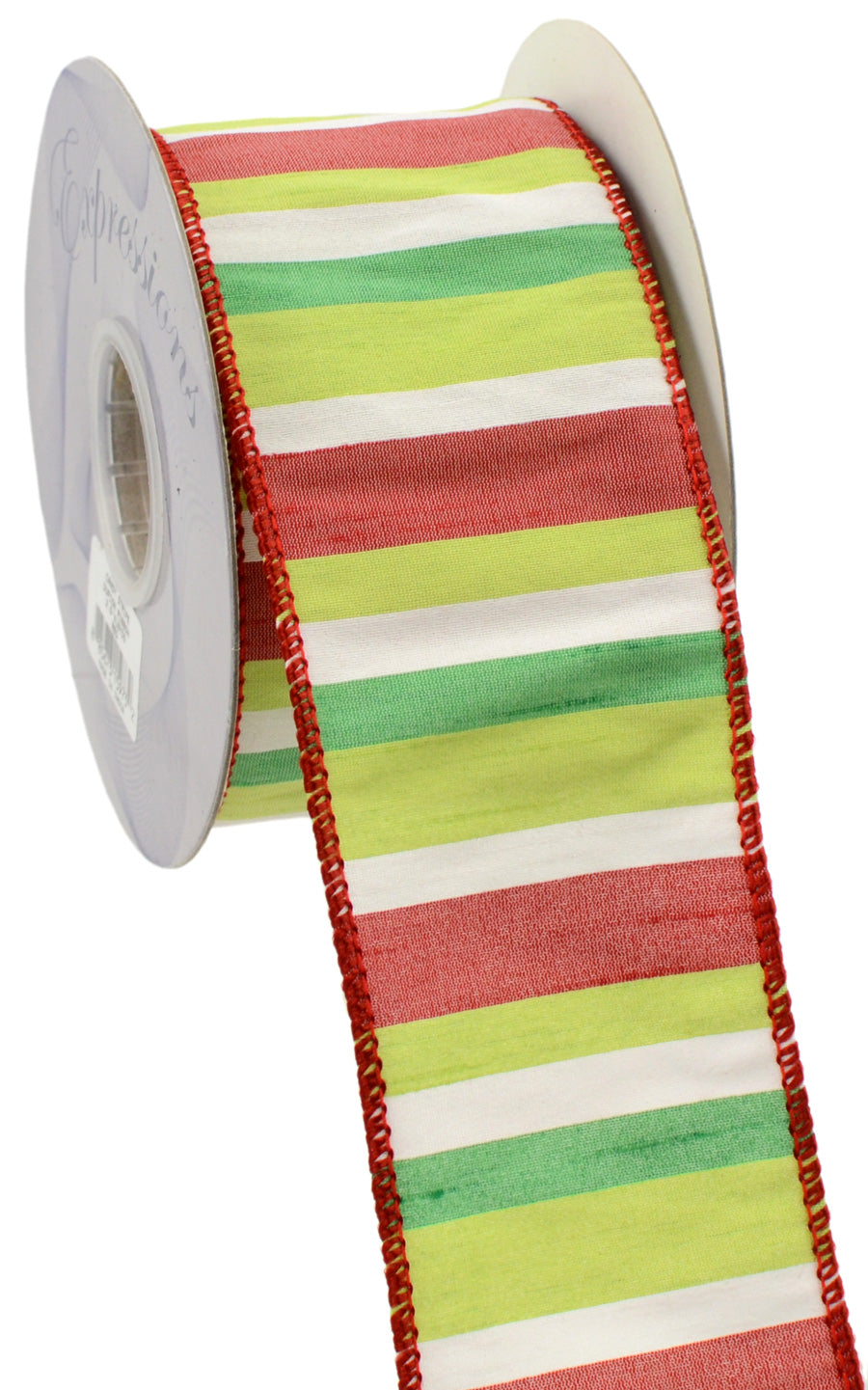 2.5" Faux Dupioni Christmas Stripe (10 Yards) detail photo 4