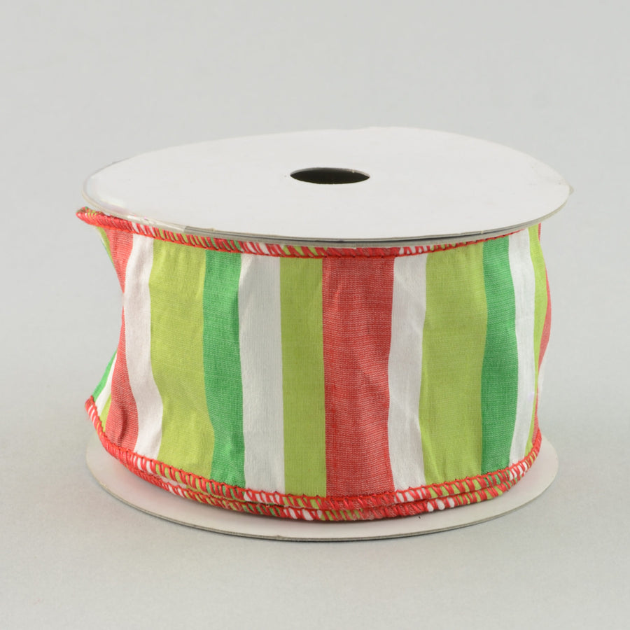 2.5" Faux Dupioni Christmas Stripe (10 Yards)