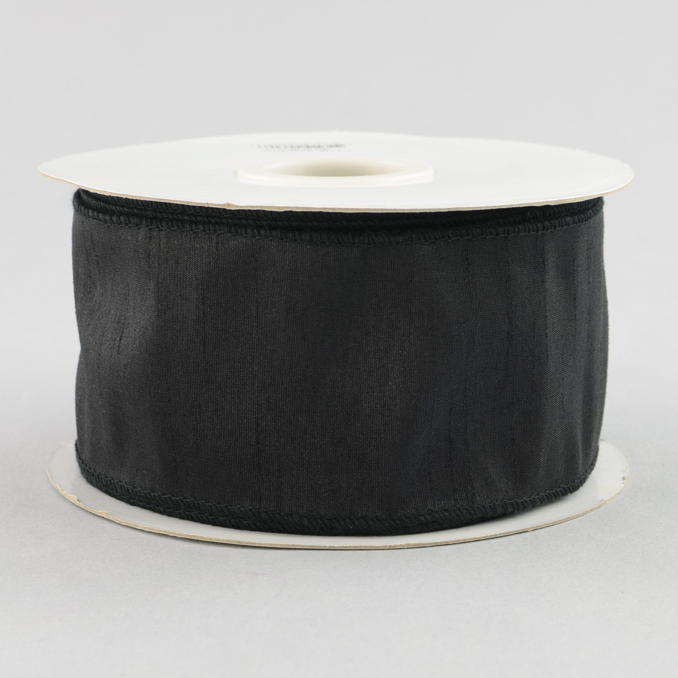 2.5" Faux Dupioni Ribbon: Black (25 Yard Roll)