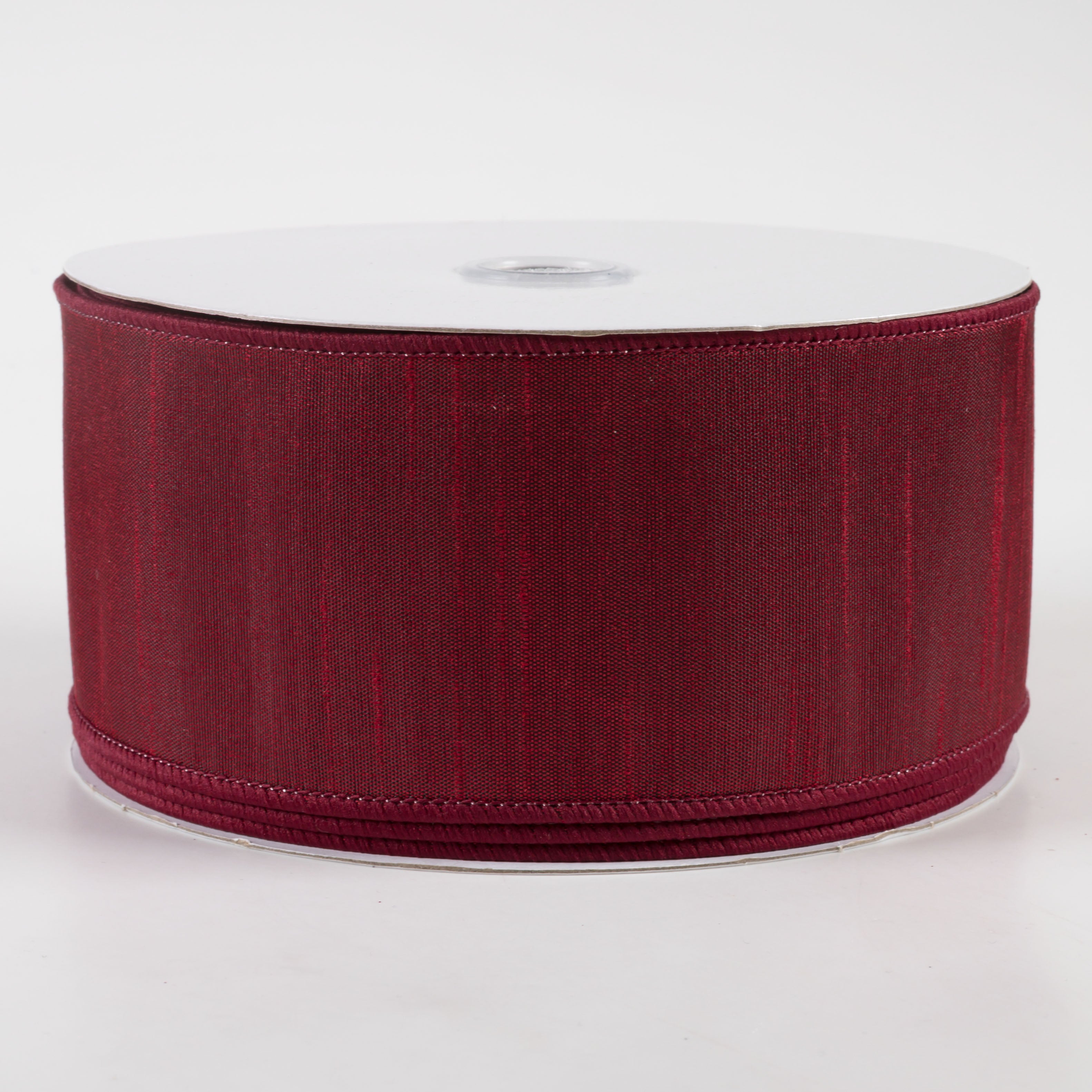 2.5" Faux Dupioni Ribbon: Burgundy (25 Yards)