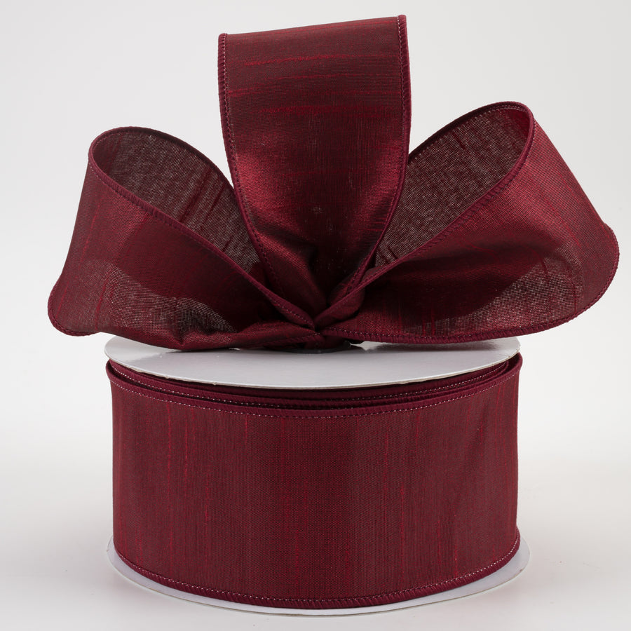 2.5" Faux Dupioni Ribbon: Burgundy (25 Yards) Lifestyle Photo