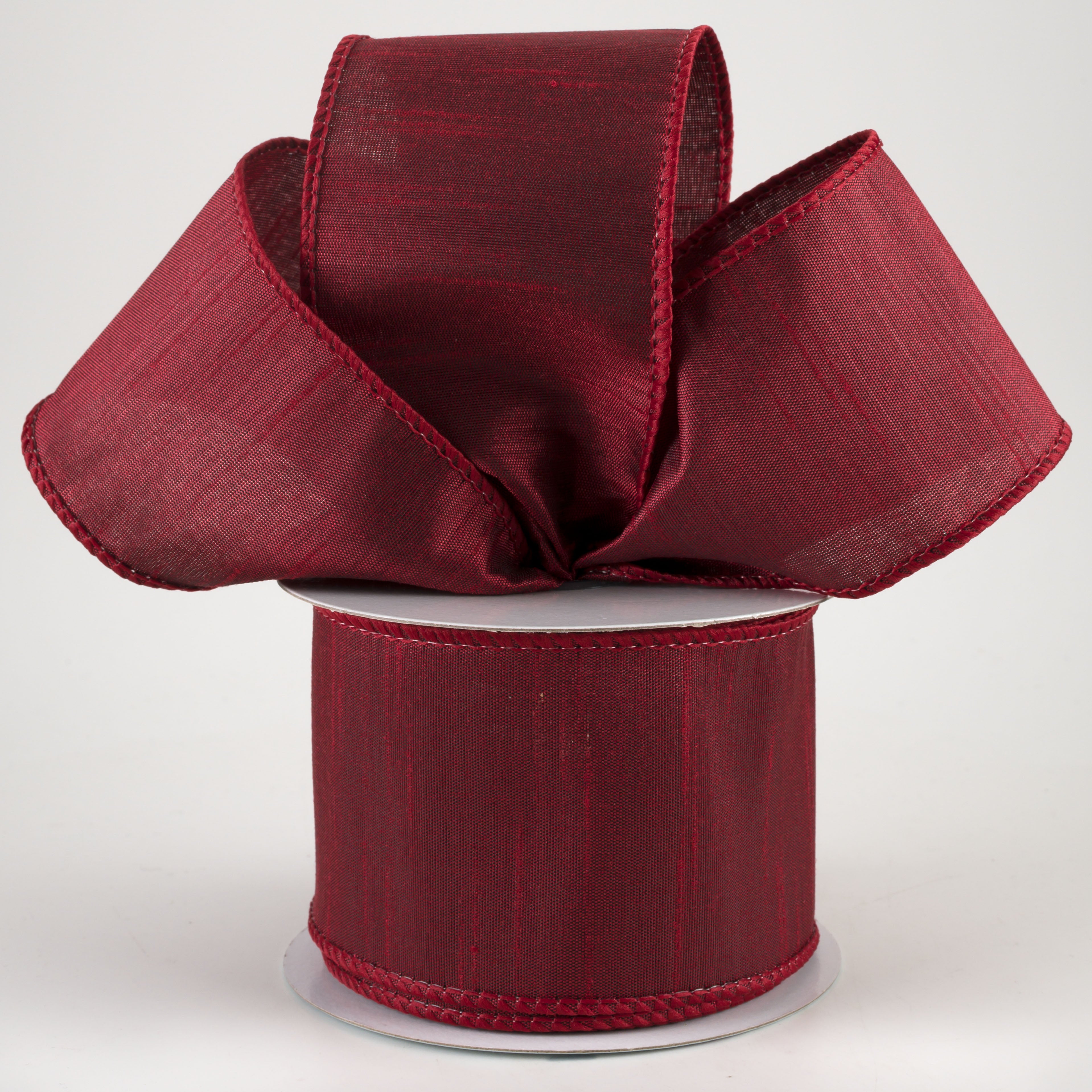 2.5" Faux Dupioni Ribbon: Burgundy (10 Yards) Lifestyle Photo