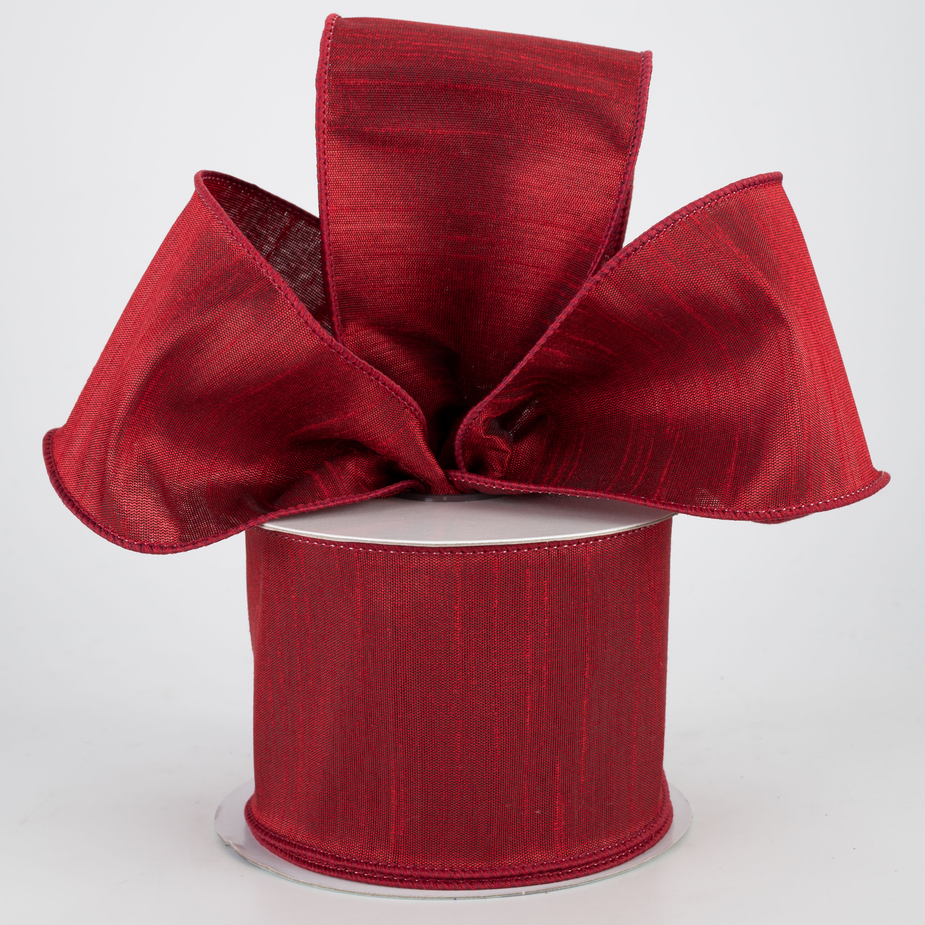 2.5" Faux Dupioni Ribbon: Cranberry (10 Yards) Lifestyle Photo