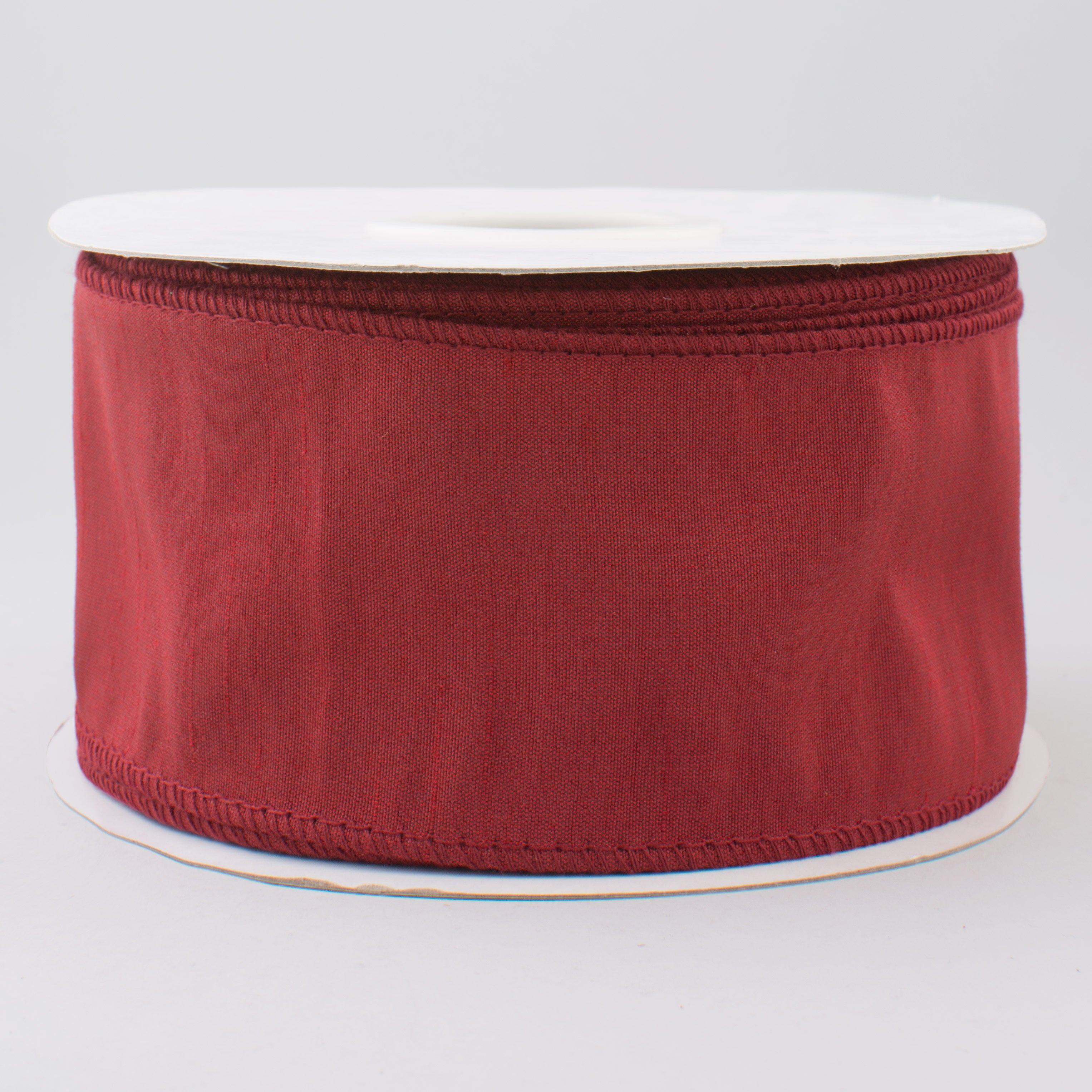 2.5" Faux Dupioni Ribbon: Cranberry Red (25 Yard Roll)