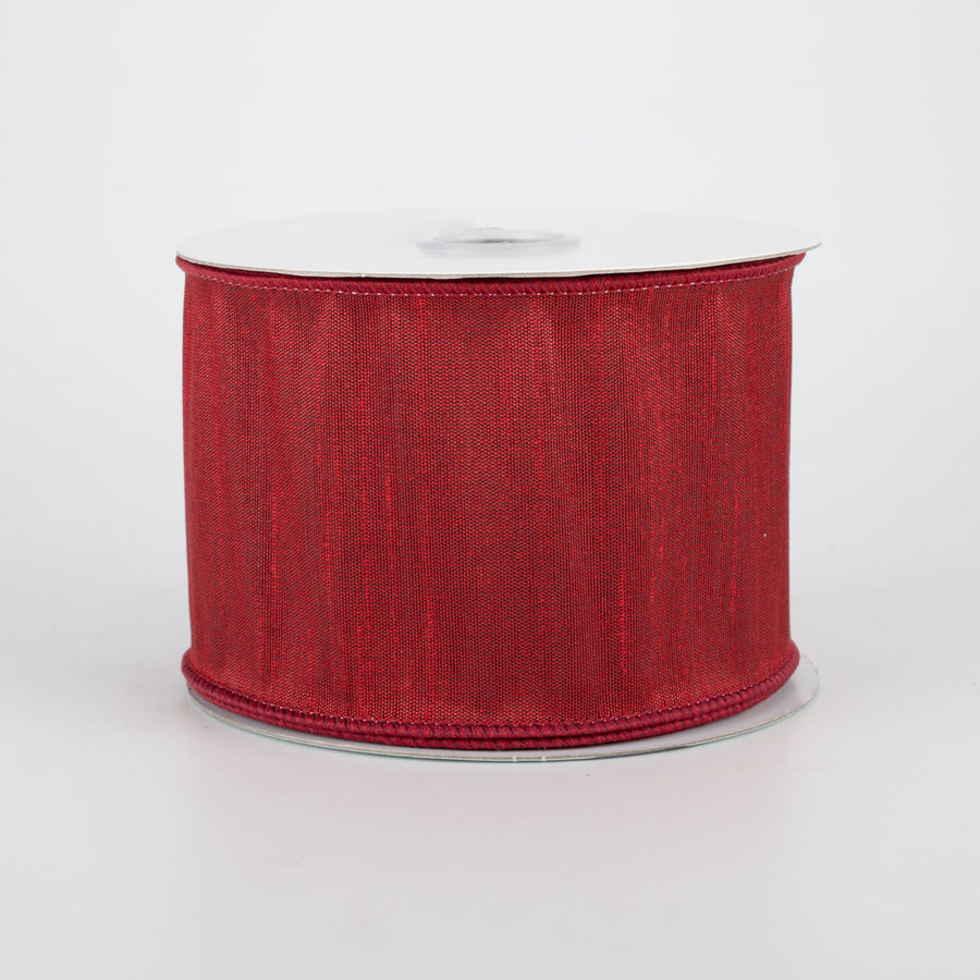 2.5" Faux Dupioni Ribbon: Cranberry (10 Yards)