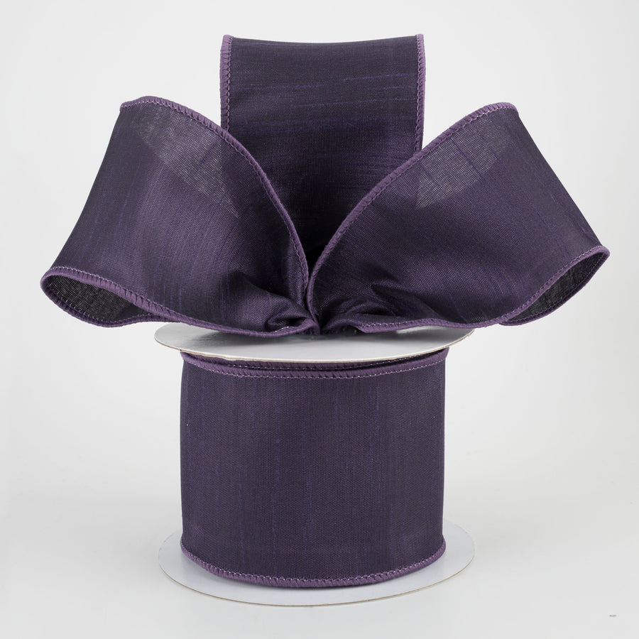 2.5" Faux Dupioni Ribbon: Eggplant (10 Yards) Lifestyle Photo