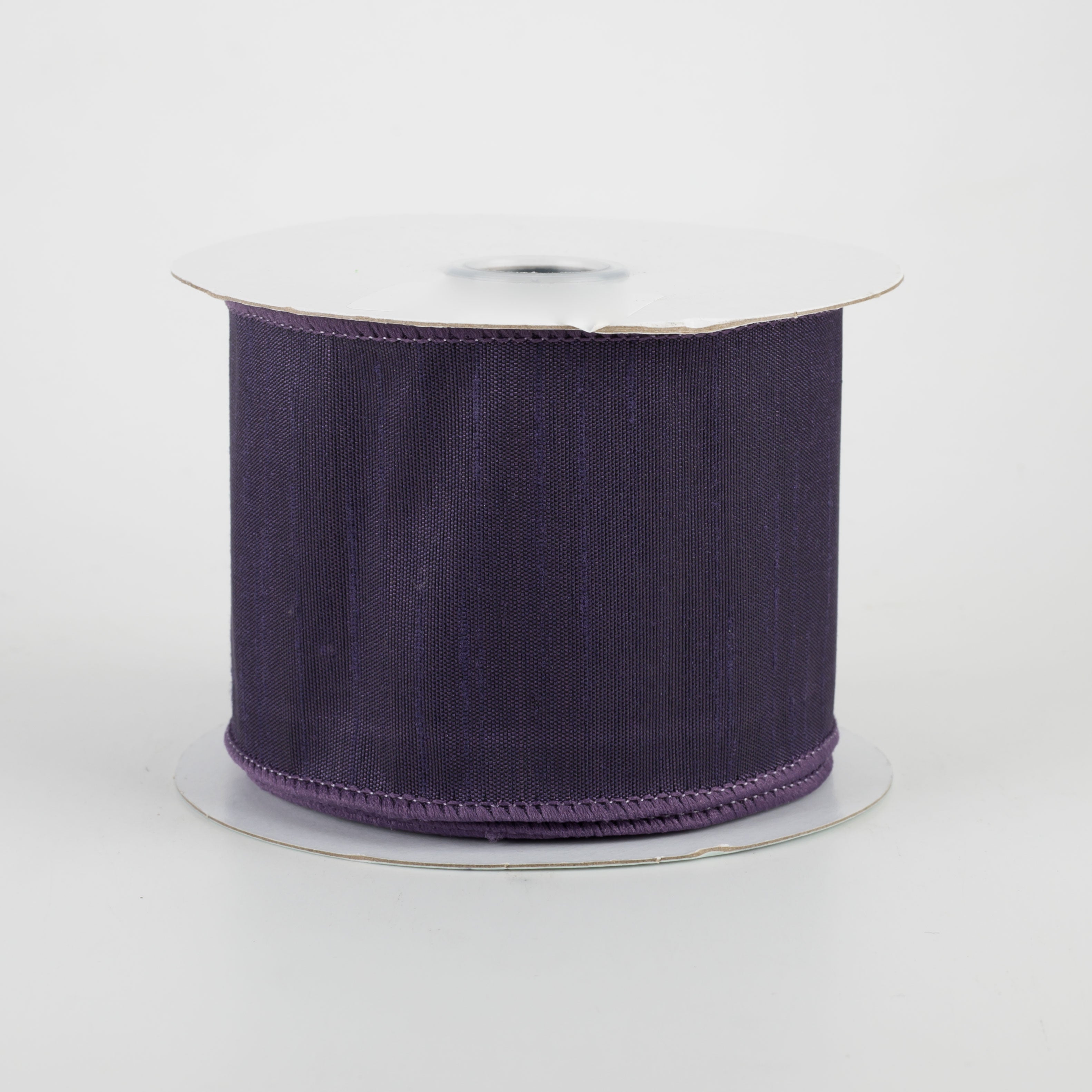 2.5" Faux Dupioni Ribbon: Eggplant (10 Yards)