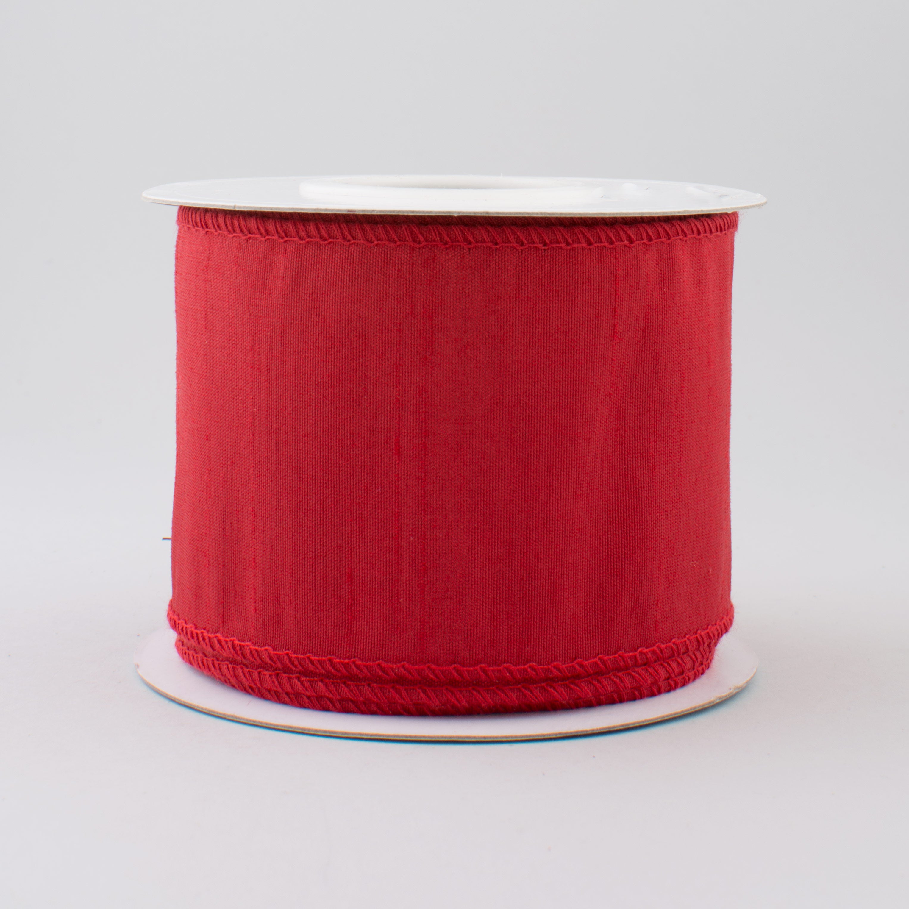 2.5" Faux Dupioni Ribbon: Red (10 Yard Roll)