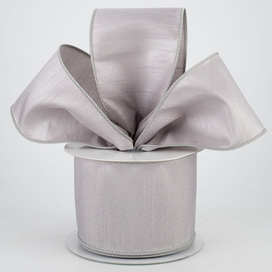 2.5" Faux Dupioni Ribbon: Silver Grey (10 Yards) Lifestyle Photo