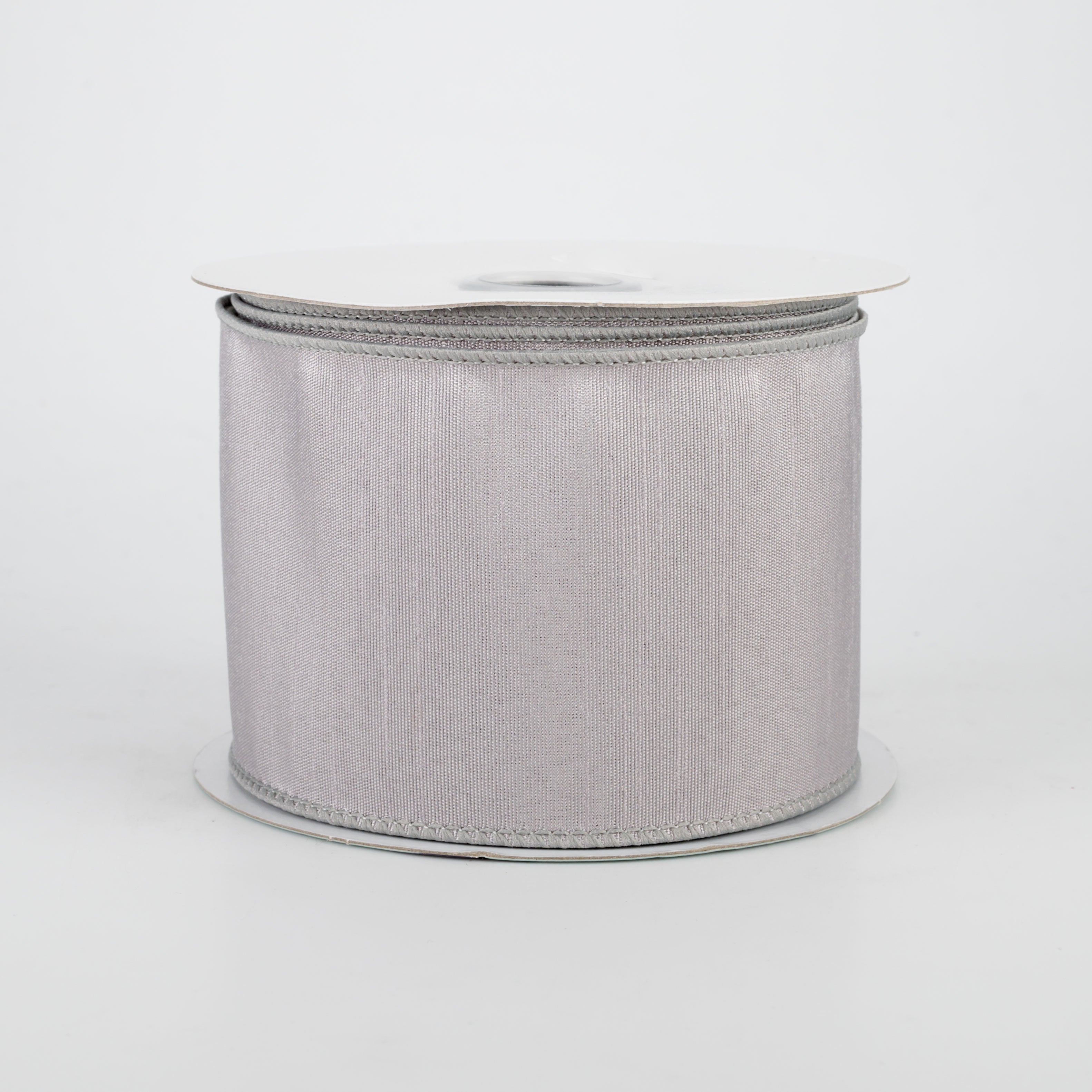 2.5" Faux Dupioni Ribbon: Silver Grey (10 Yards)