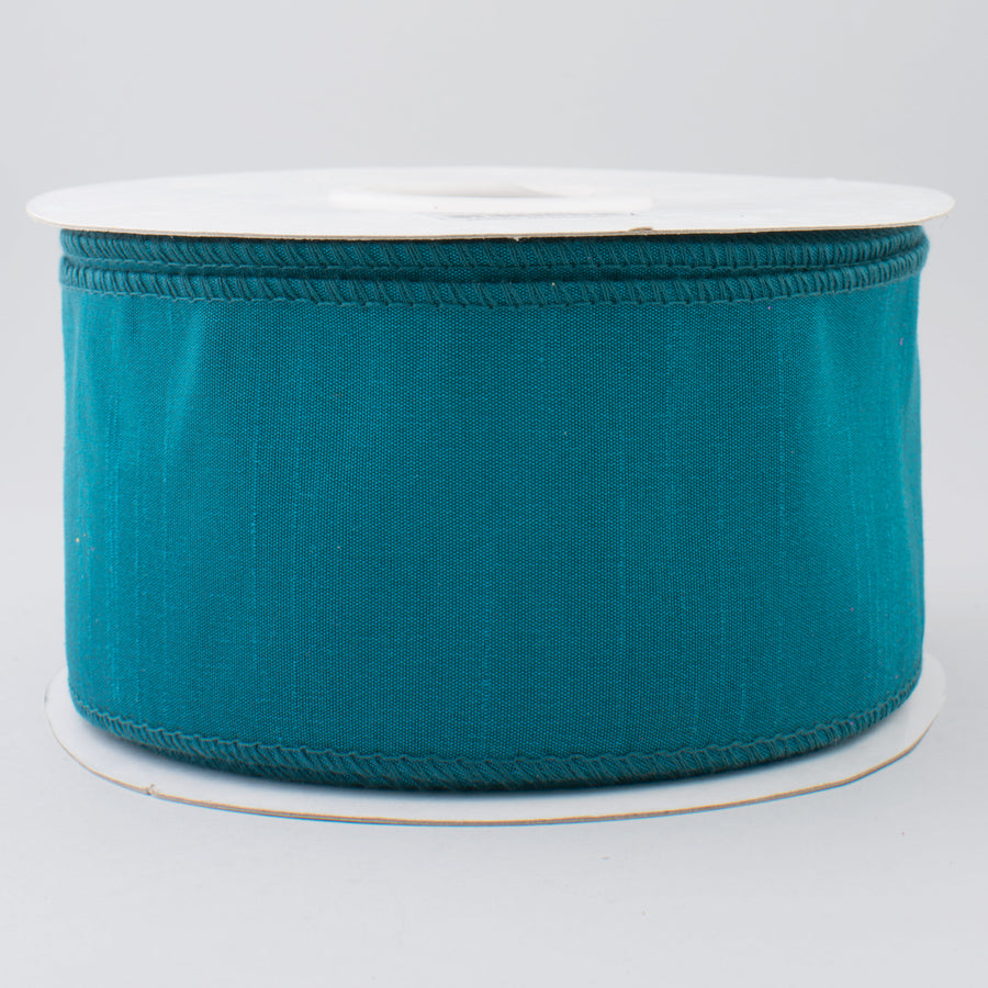 2.5" Faux Dupioni Ribbon: Teal (25 Yard Roll)