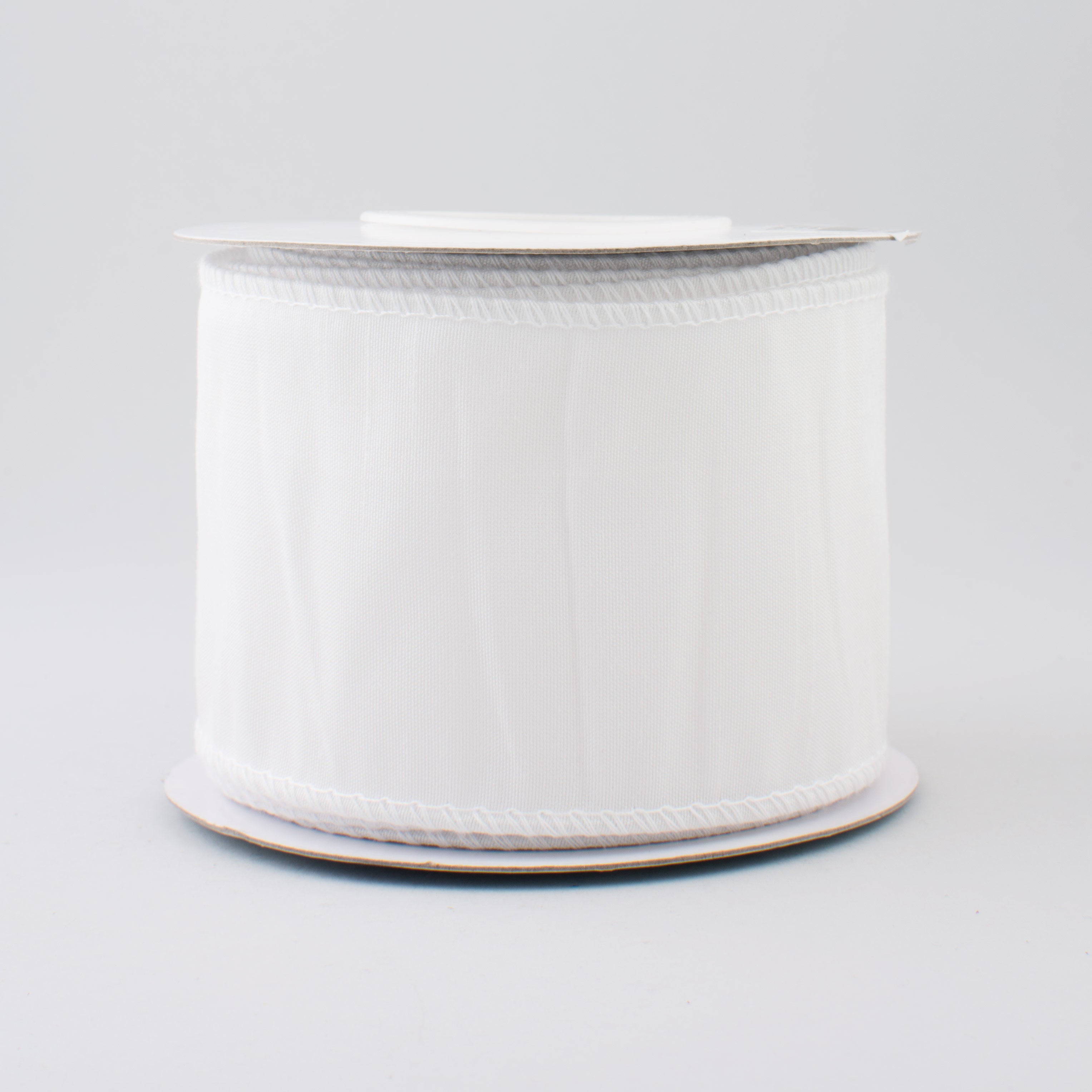 2.5" Faux Dupioni Ribbon: White (10 Yard Roll)