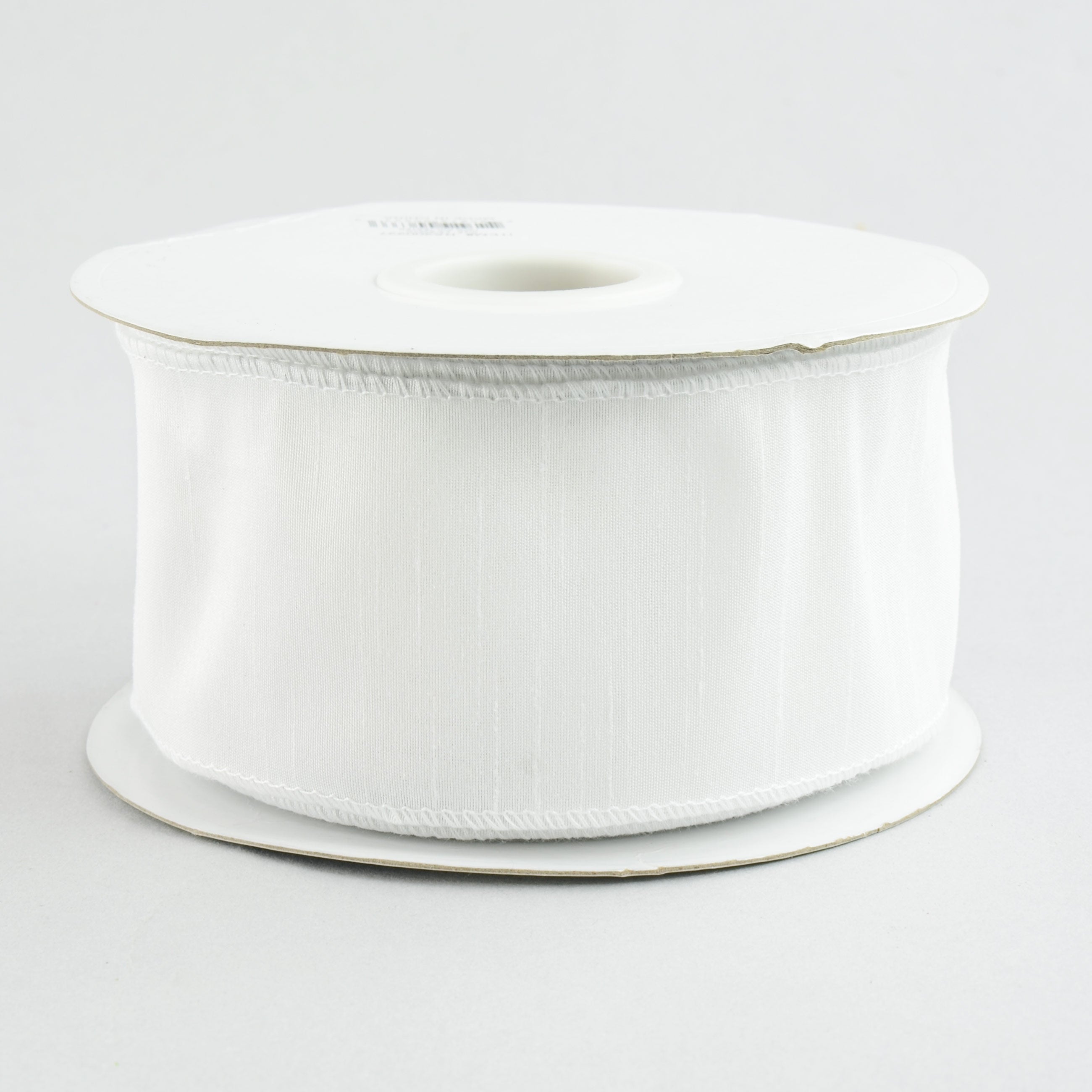 2.5" Faux Dupioni Ribbon: White (25 Yard Roll)