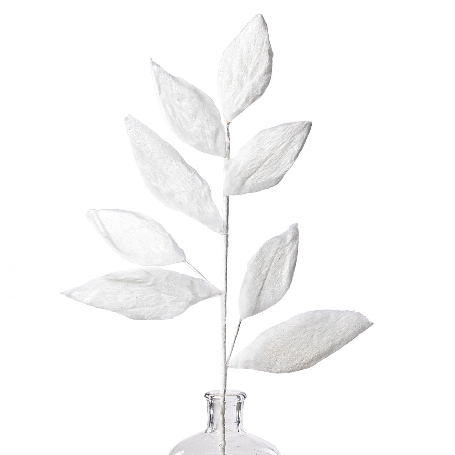 26" Faux Fur Leaf Spray: White Item Number: 84605SP26