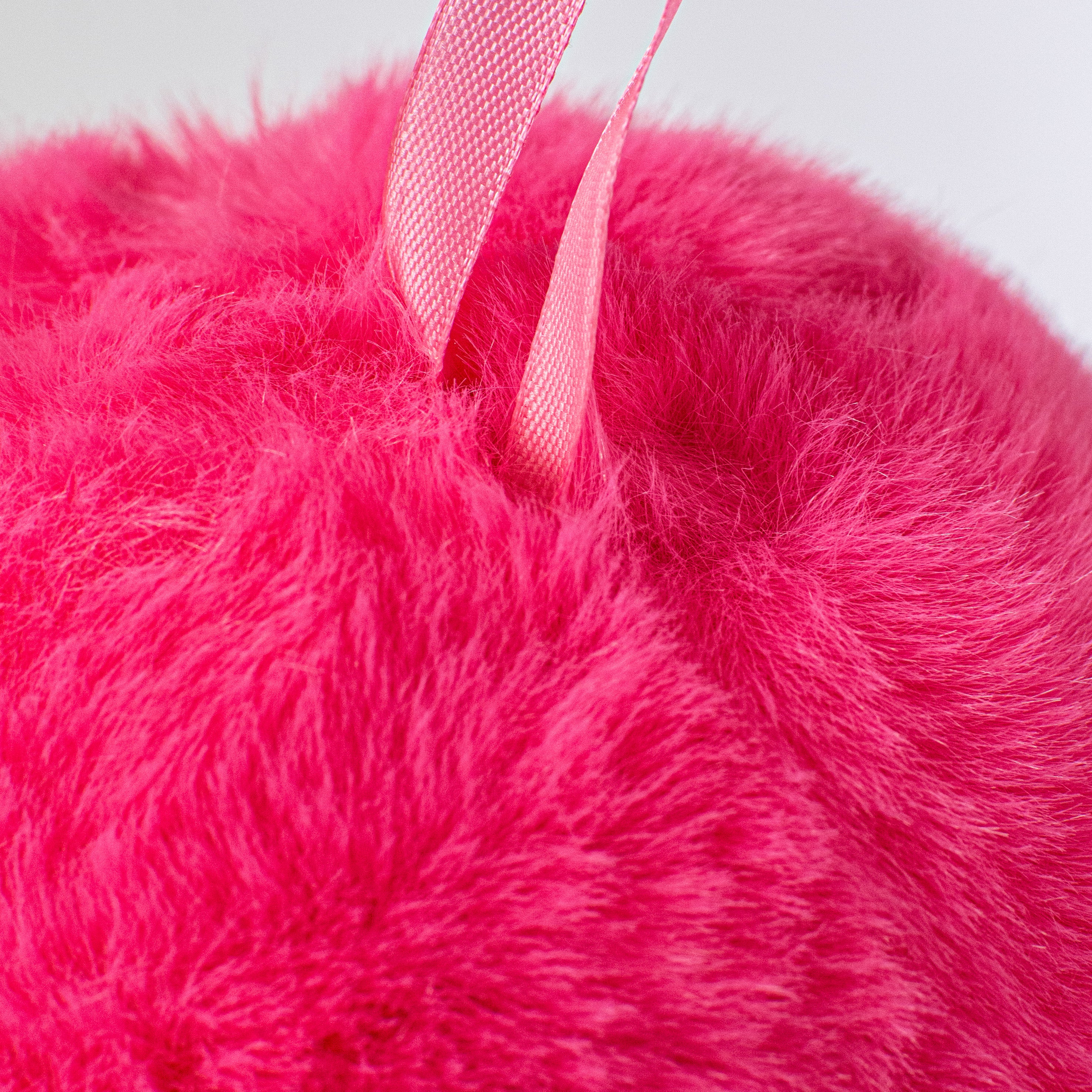 6" Faux Fur Ornament: Hot Pink detail photo 3