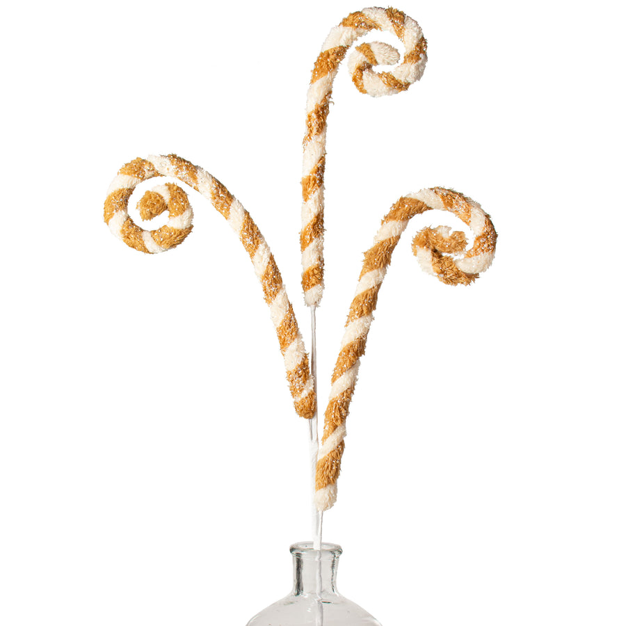 32" Faux Fur Spiral Curly Spray: Cream & Brown Item Number: 56935CMBN