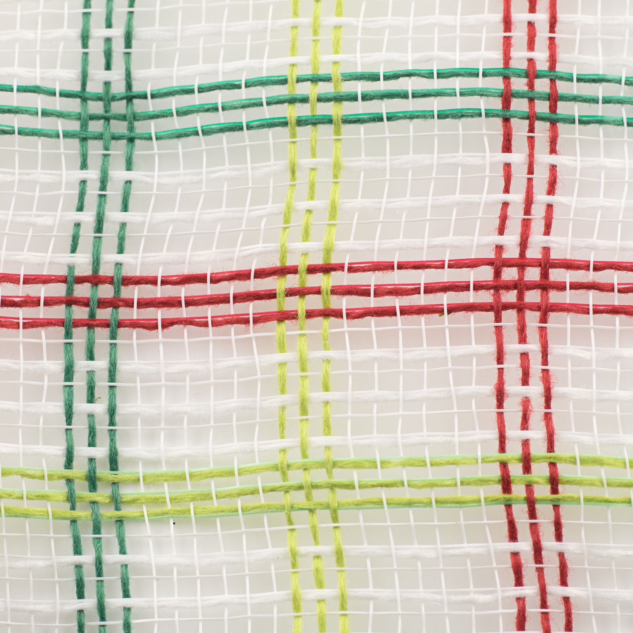 10" Faux Jute Check Mesh: White, Red, Emerald, Lime detail photo 3