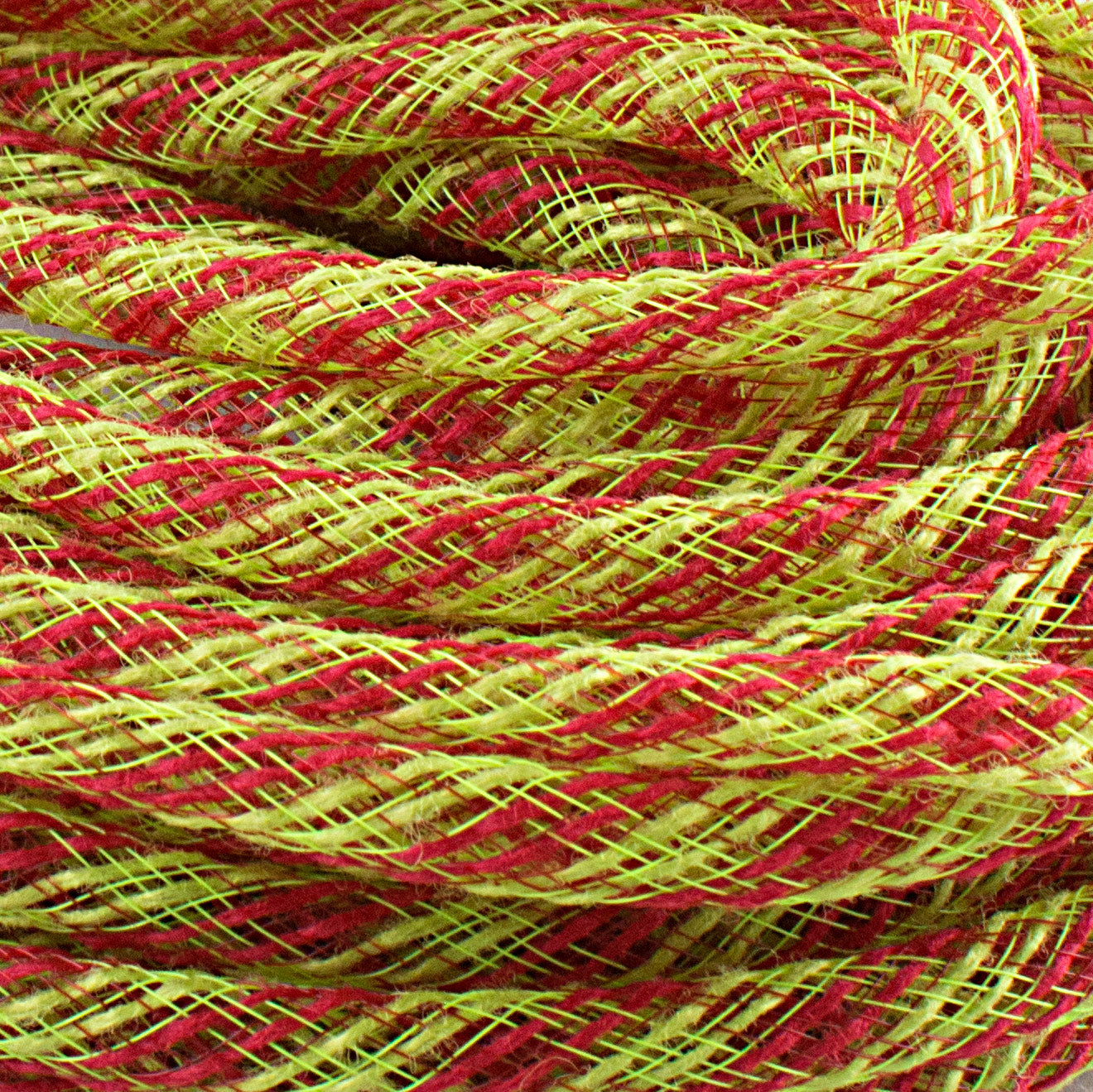 Faux Jute Deco Flex Tubing Ribbon: Green/Red (30 Yards) Lifestyle Photo