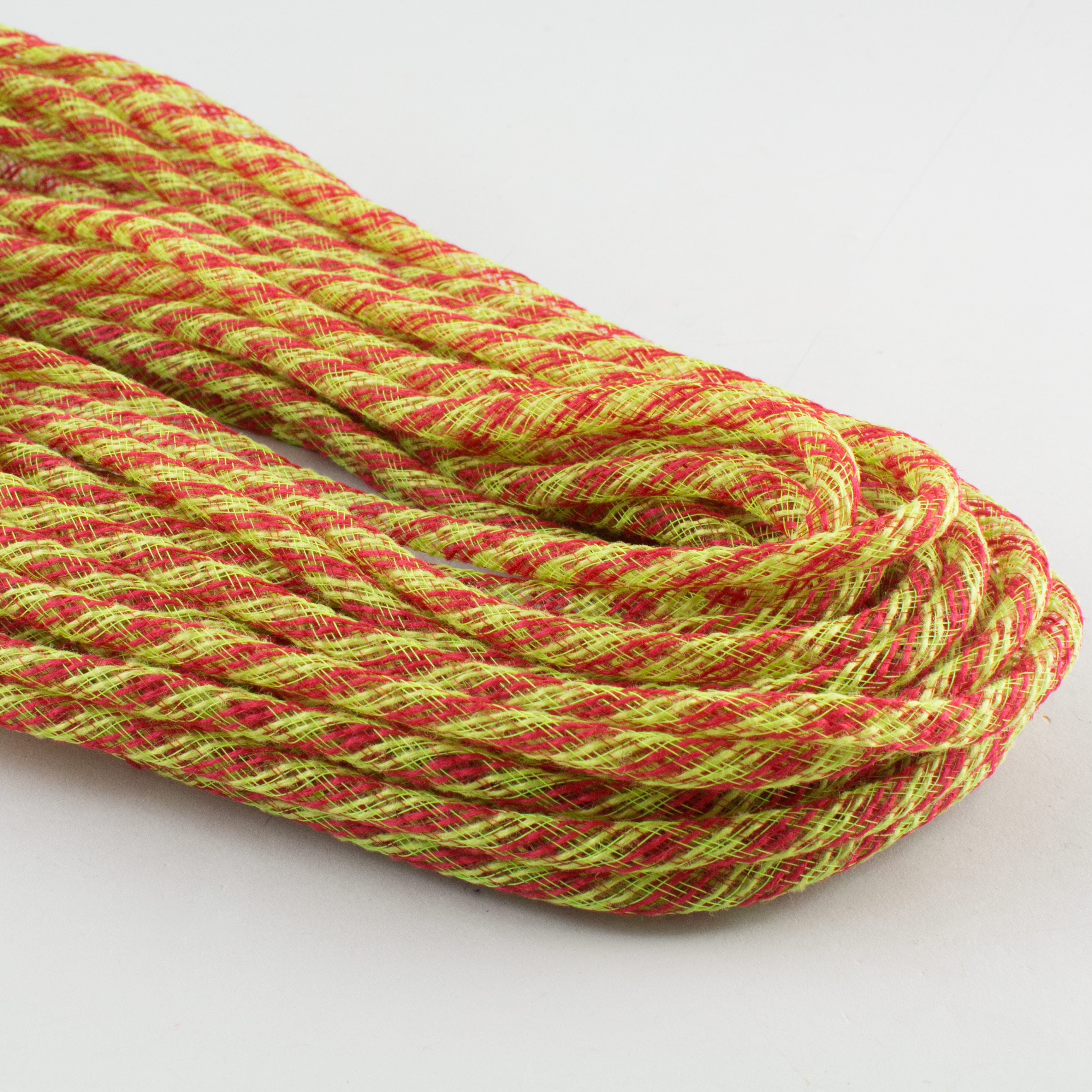 Faux Jute Deco Flex Tubing Ribbon: Green/Red (30 Yards) Item Number: RE3666T9