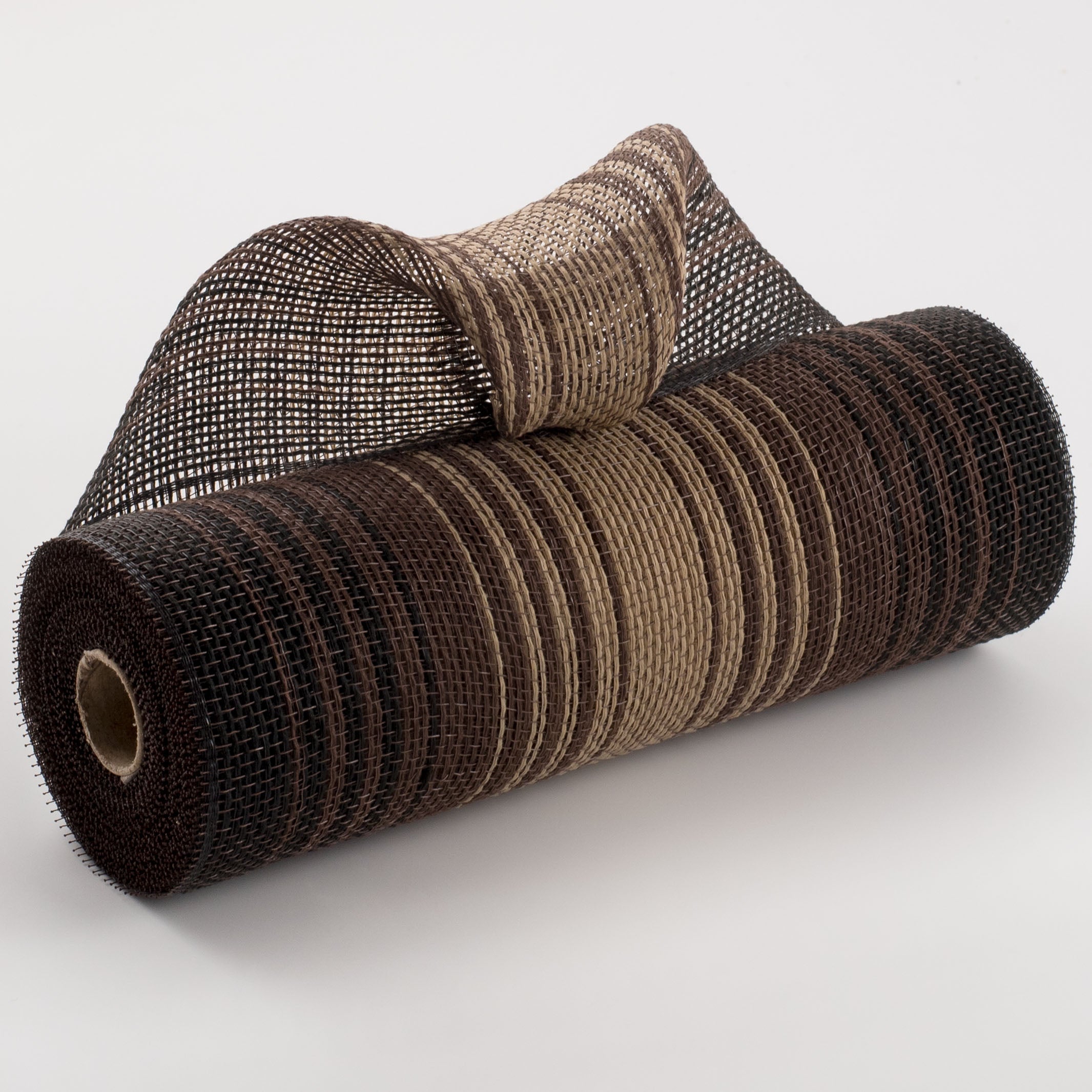10" Faux Jute Ombré Mesh: Chocolate, Black, Natural Item Number: RY8333Y2