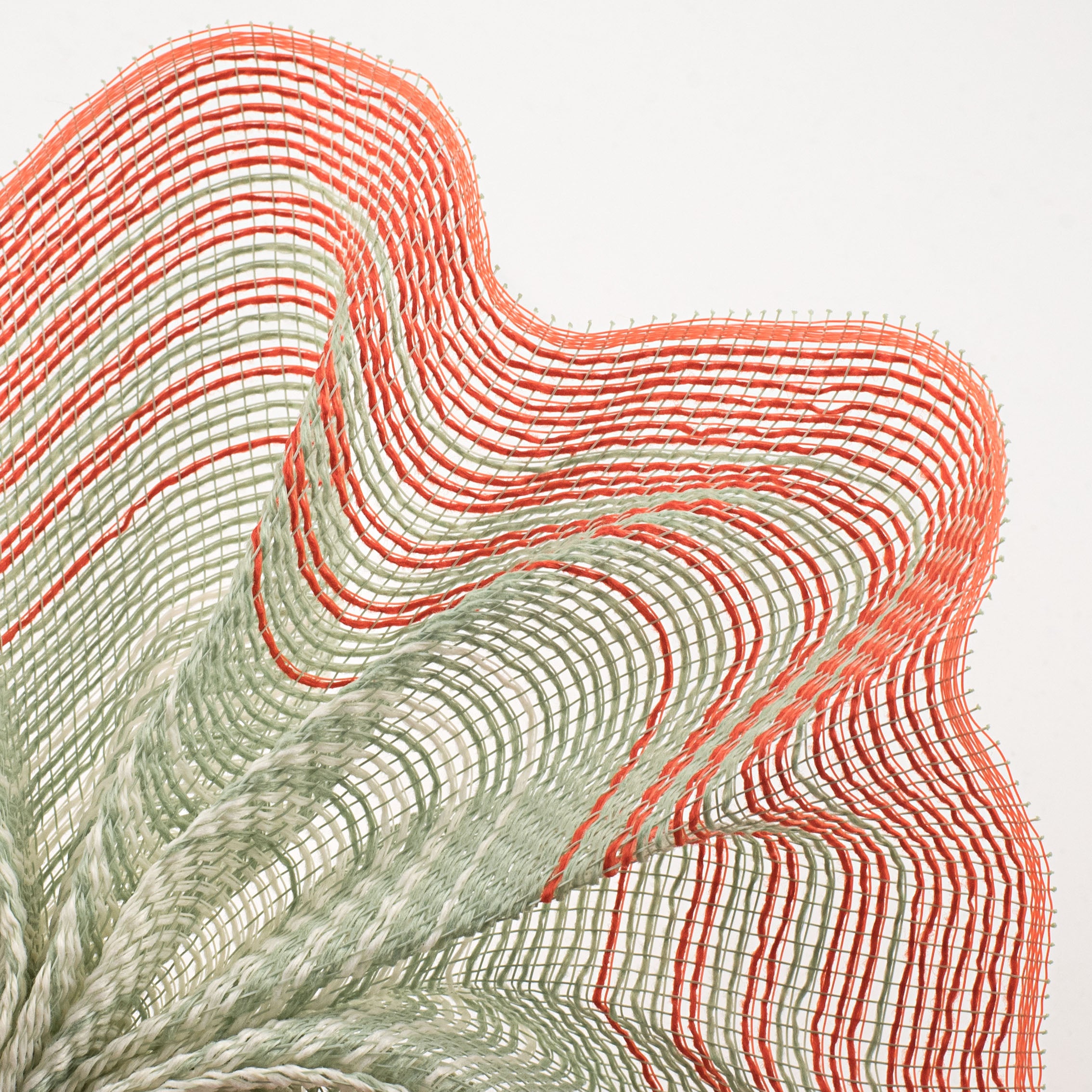 10" Faux Jute Ombré Mesh: Sage, Orange, Cream Lifestyle Photo
