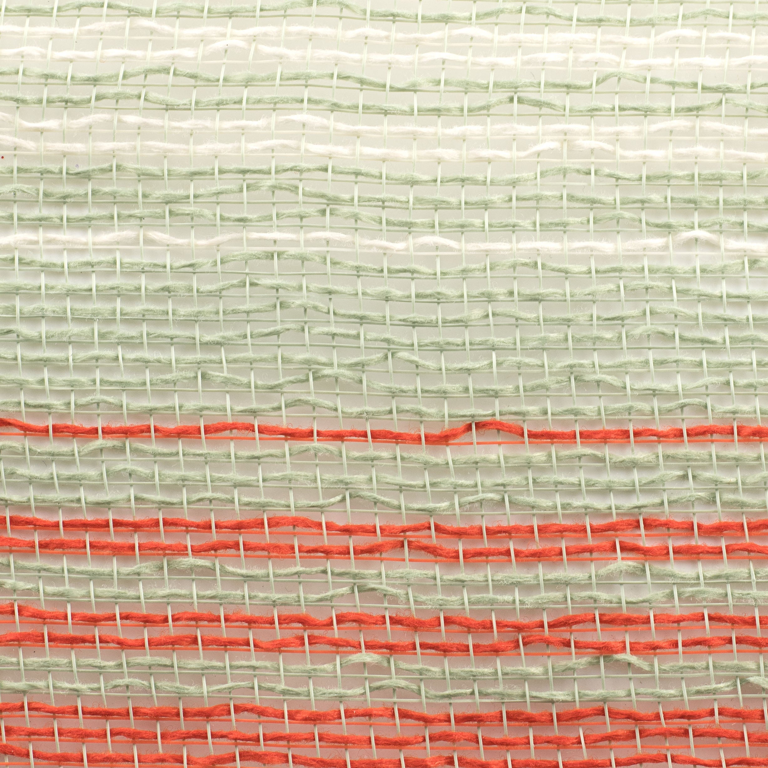 10" Faux Jute Ombré Mesh: Sage, Orange, Cream detail photo 3