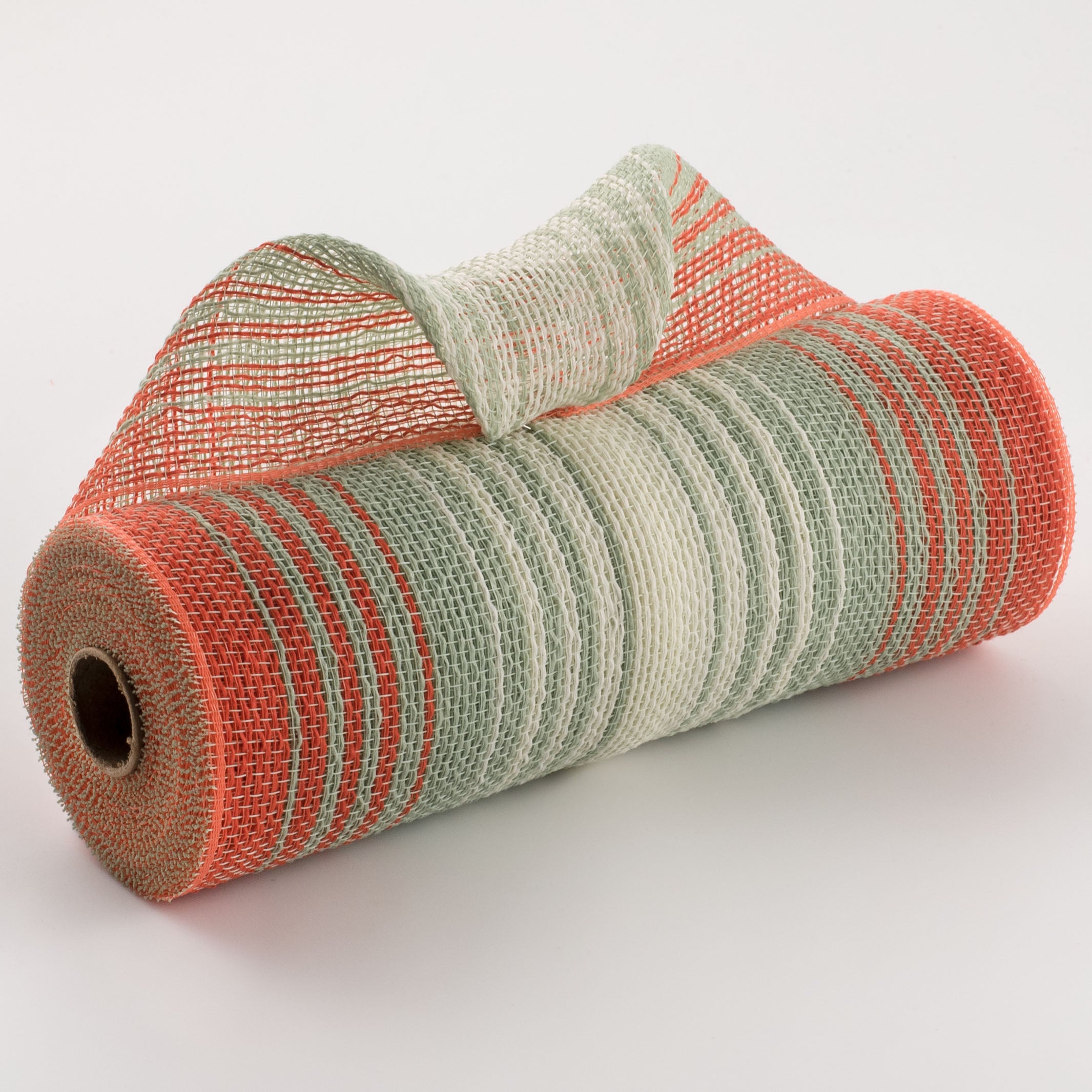 10" Faux Jute Ombré Mesh: Sage, Orange, Cream Item Number: RY8333Y1