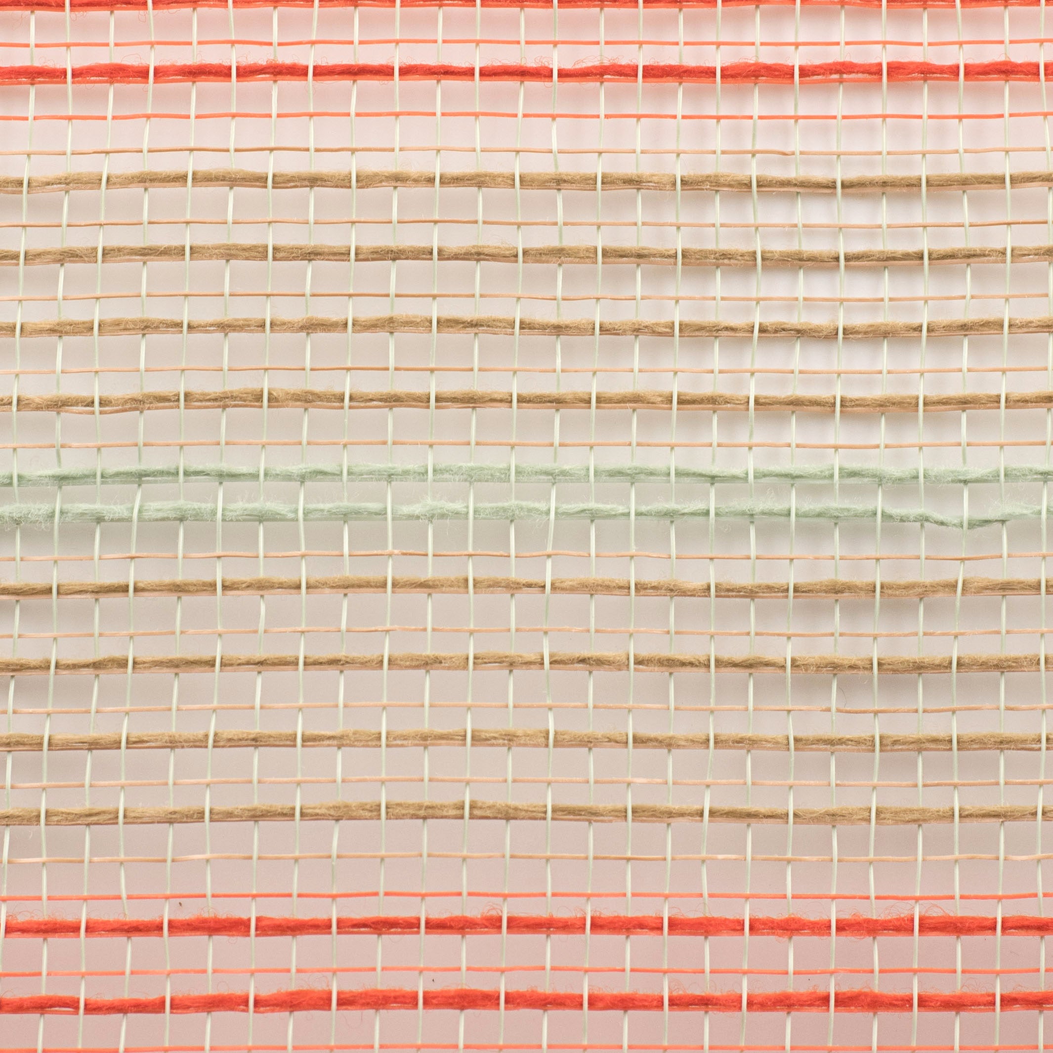 10" Faux Jute & Thick Stripe Mesh: Orange, Natural, Sage Green detail photo 3