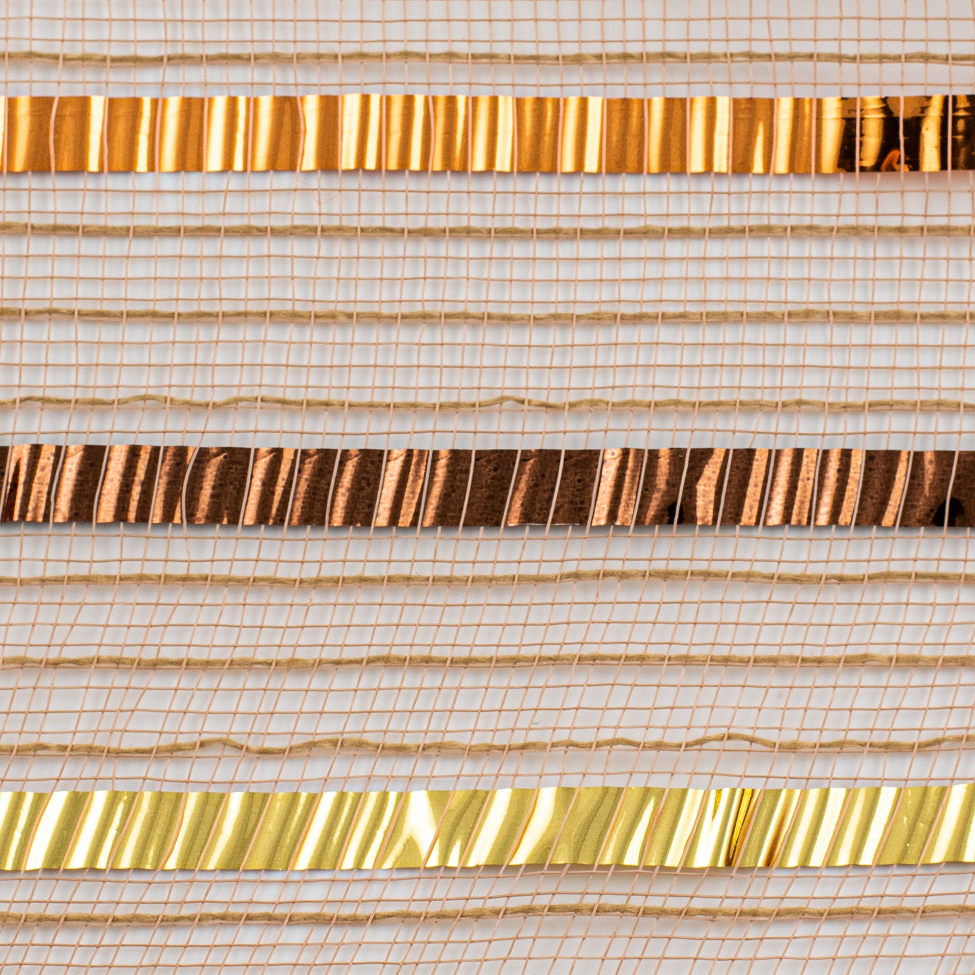 10" Faux Jute XL Wide Foil Mesh: Natural, Orange, Gold, Brown detail photo 3
