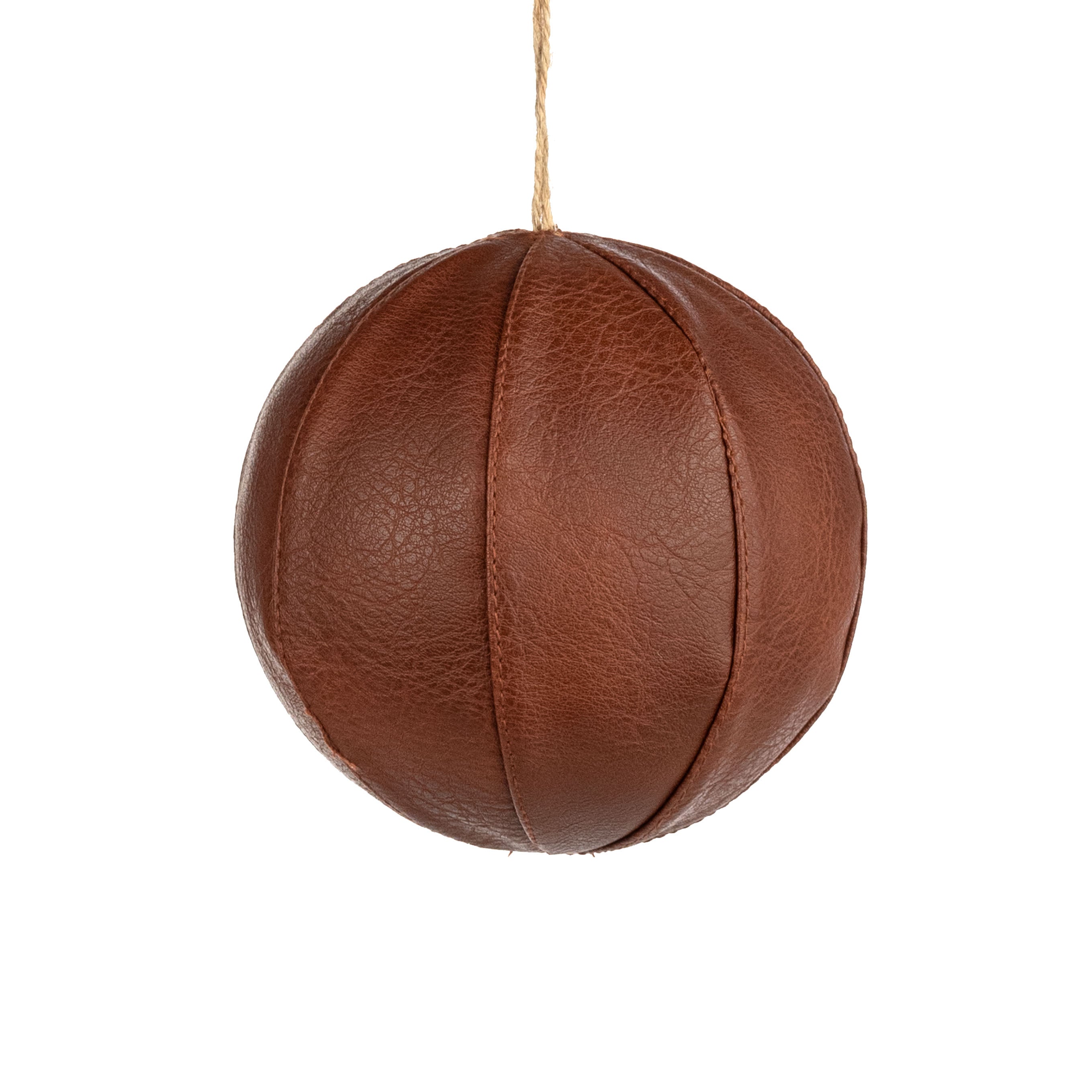 4.75" Faux Leather Ball Ornament Item Number: XN4070-BR