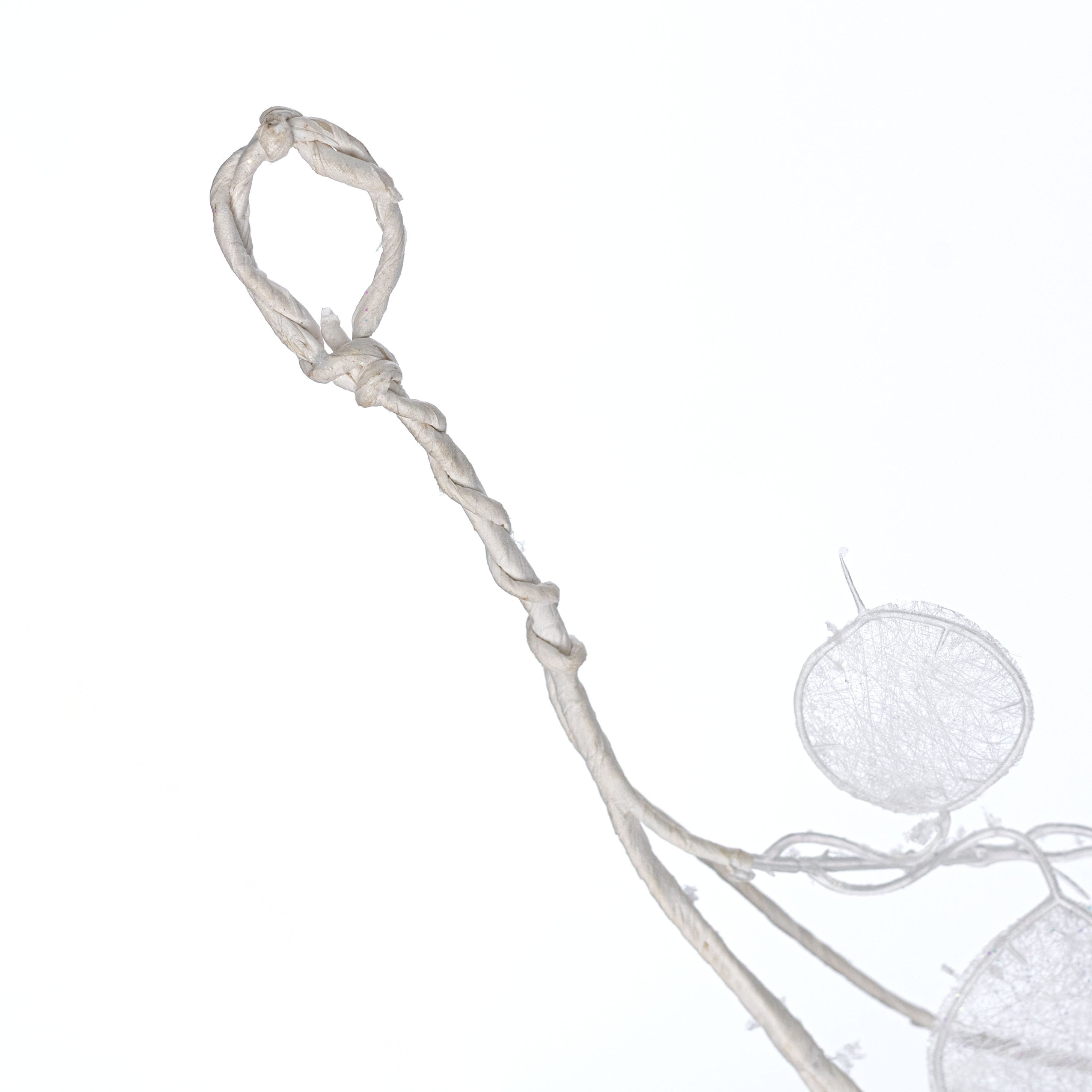 5' Faux Lunaria Silver Dollar Garland: White detail photo 5